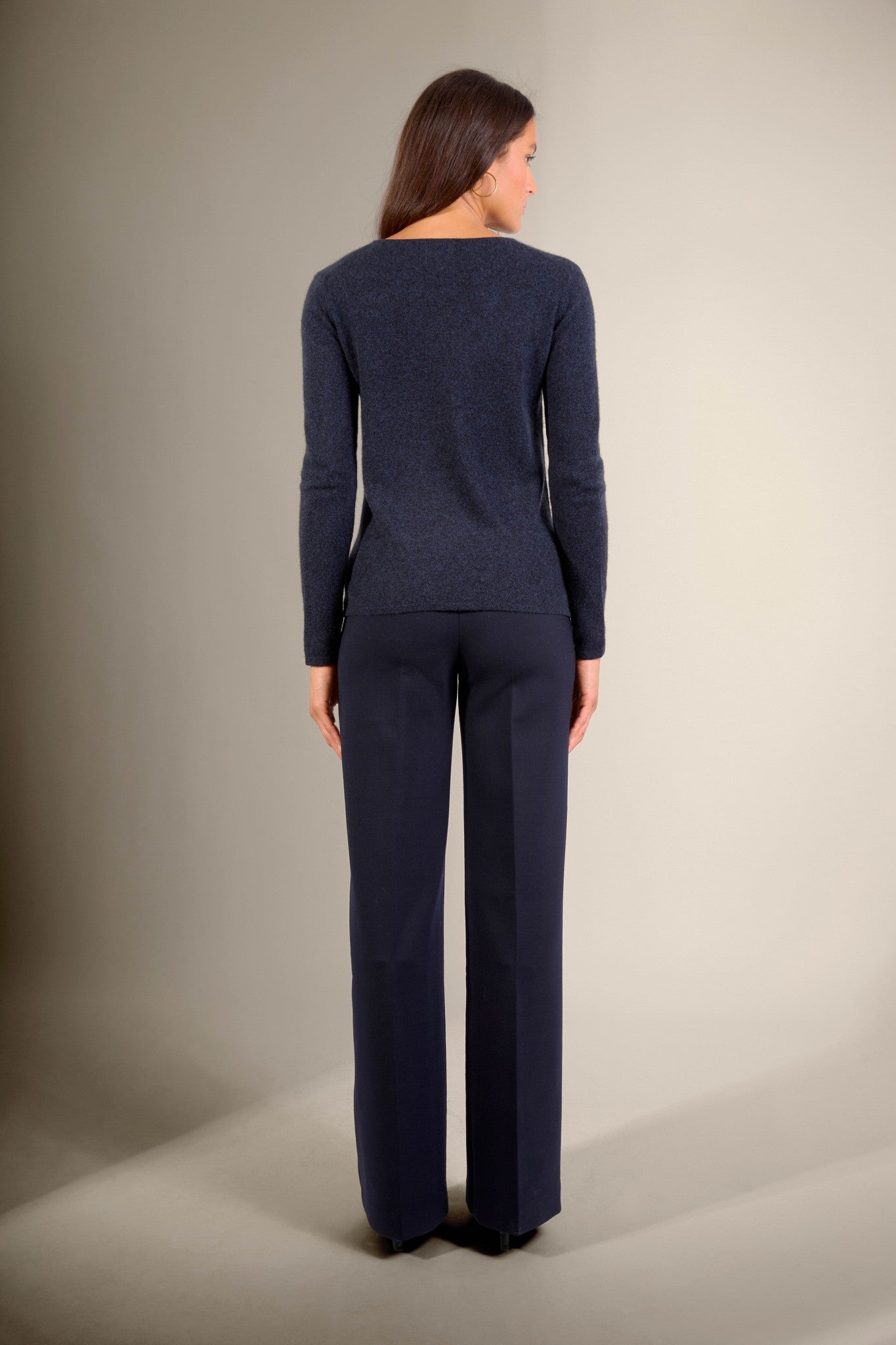 oprah pull col rond caviar 100% cachemire