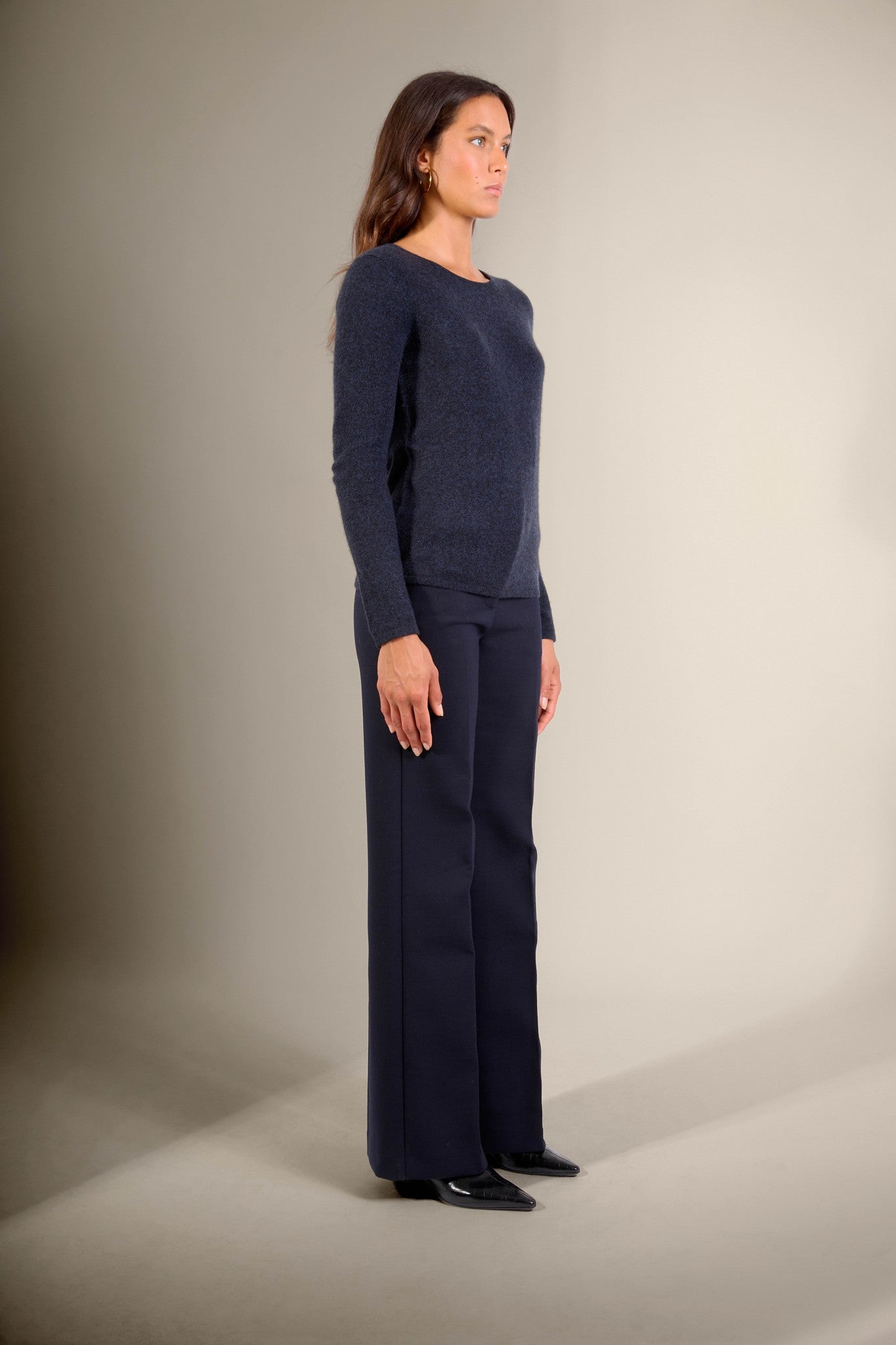 oprah pull col rond caviar 100% cachemire