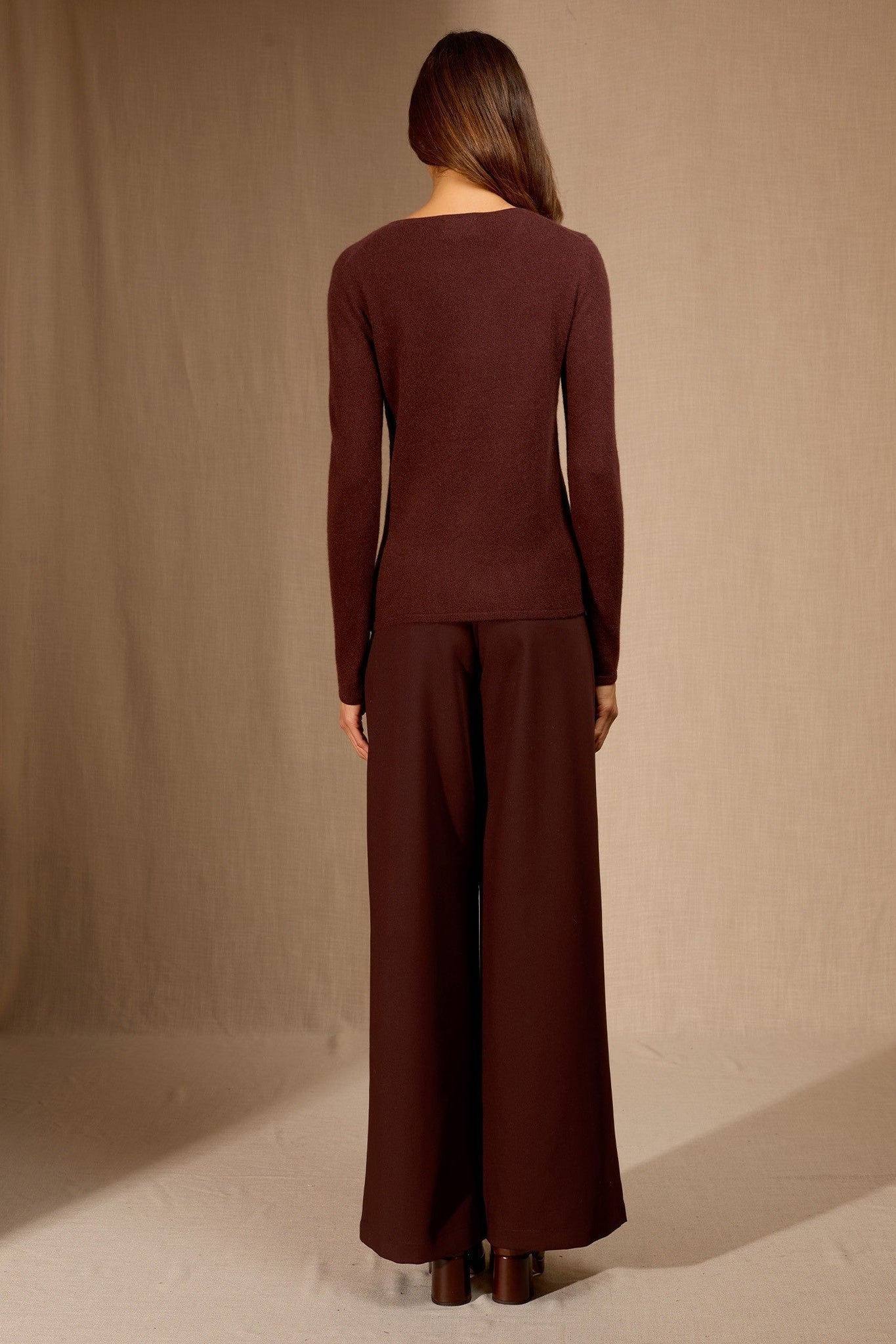 oprah pull col rond espresso 100% cachemire