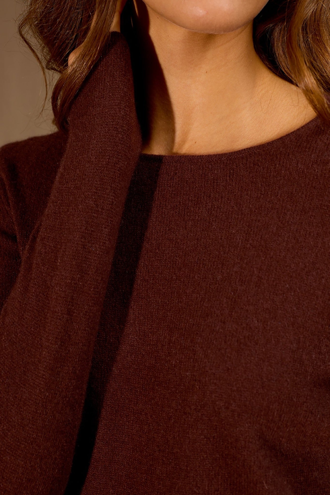 oprah pull col rond espresso 100% cachemire