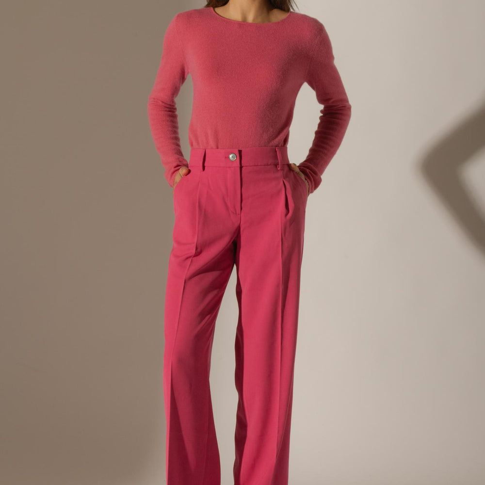 OPRAH pull col rond fraise 100% cachemire