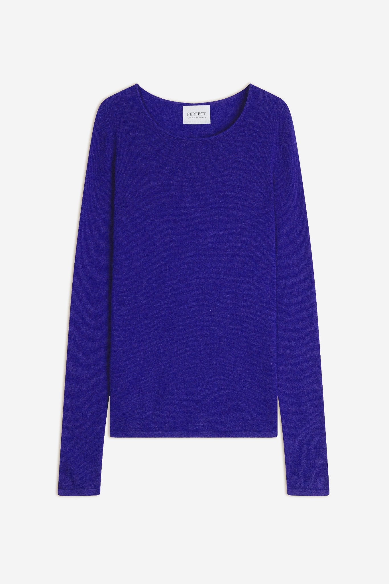 oprah pull col rond indigo 100% cachemire