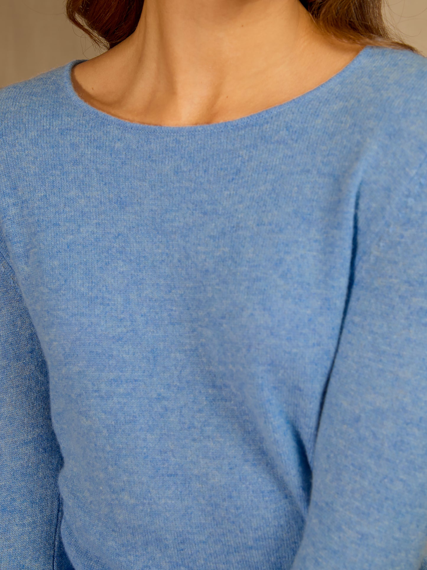 OPRAH pull col rond sky 100% cachemire