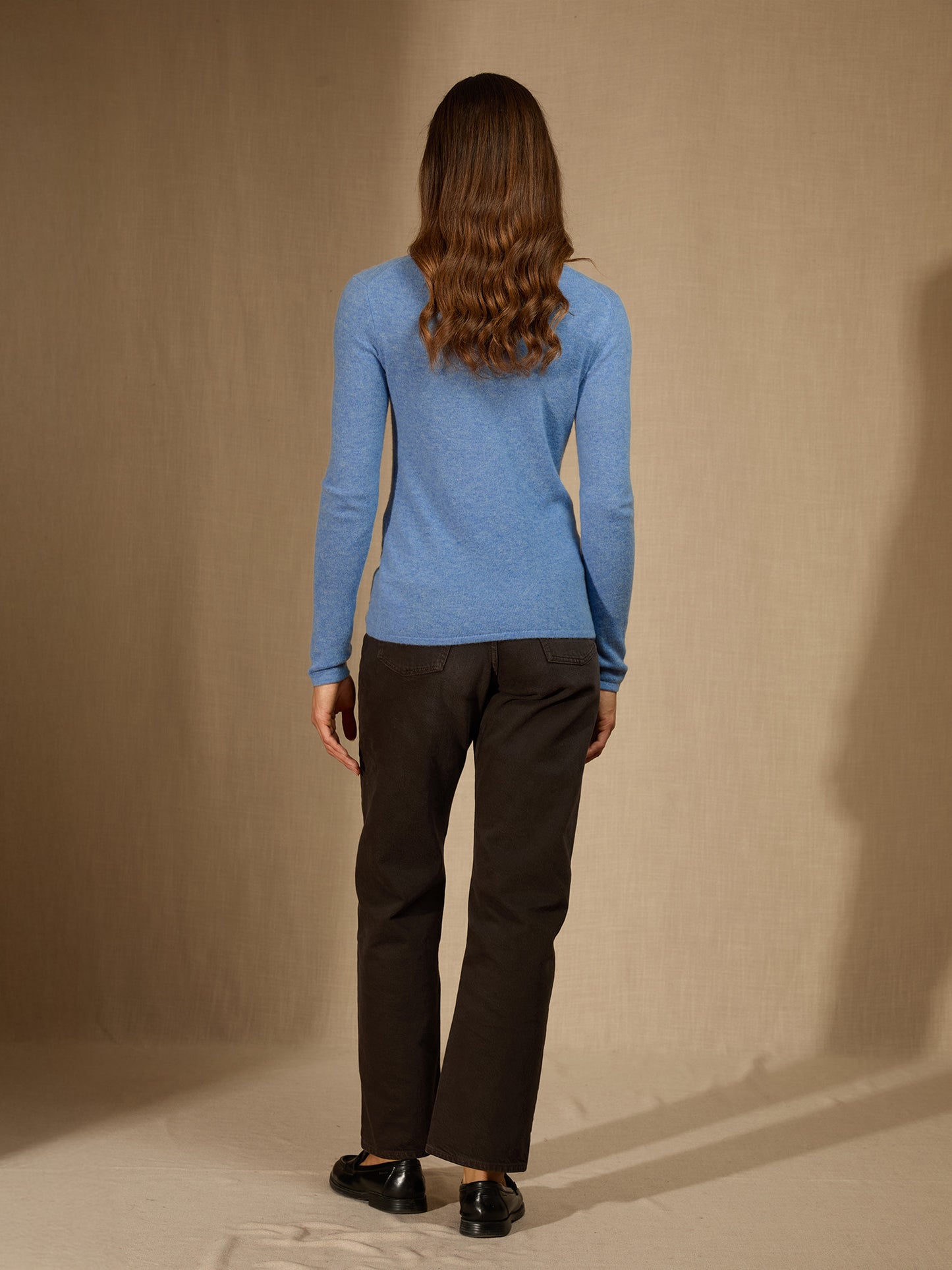 OPRAH pull col rond sky 100% cachemire