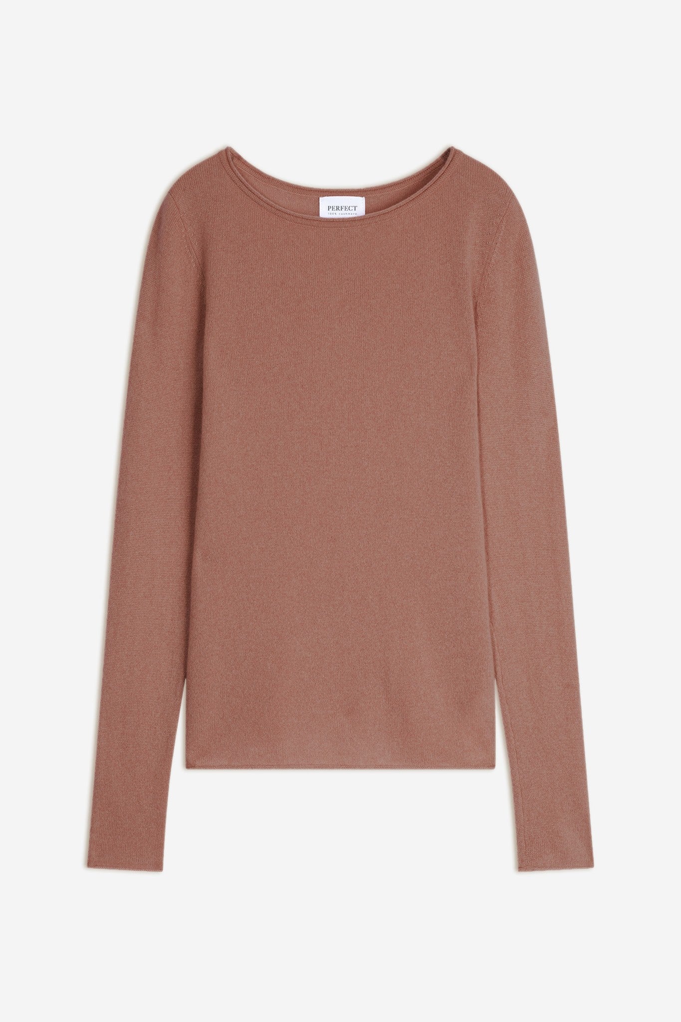 oprah pull col rond terracota 100% cachemire