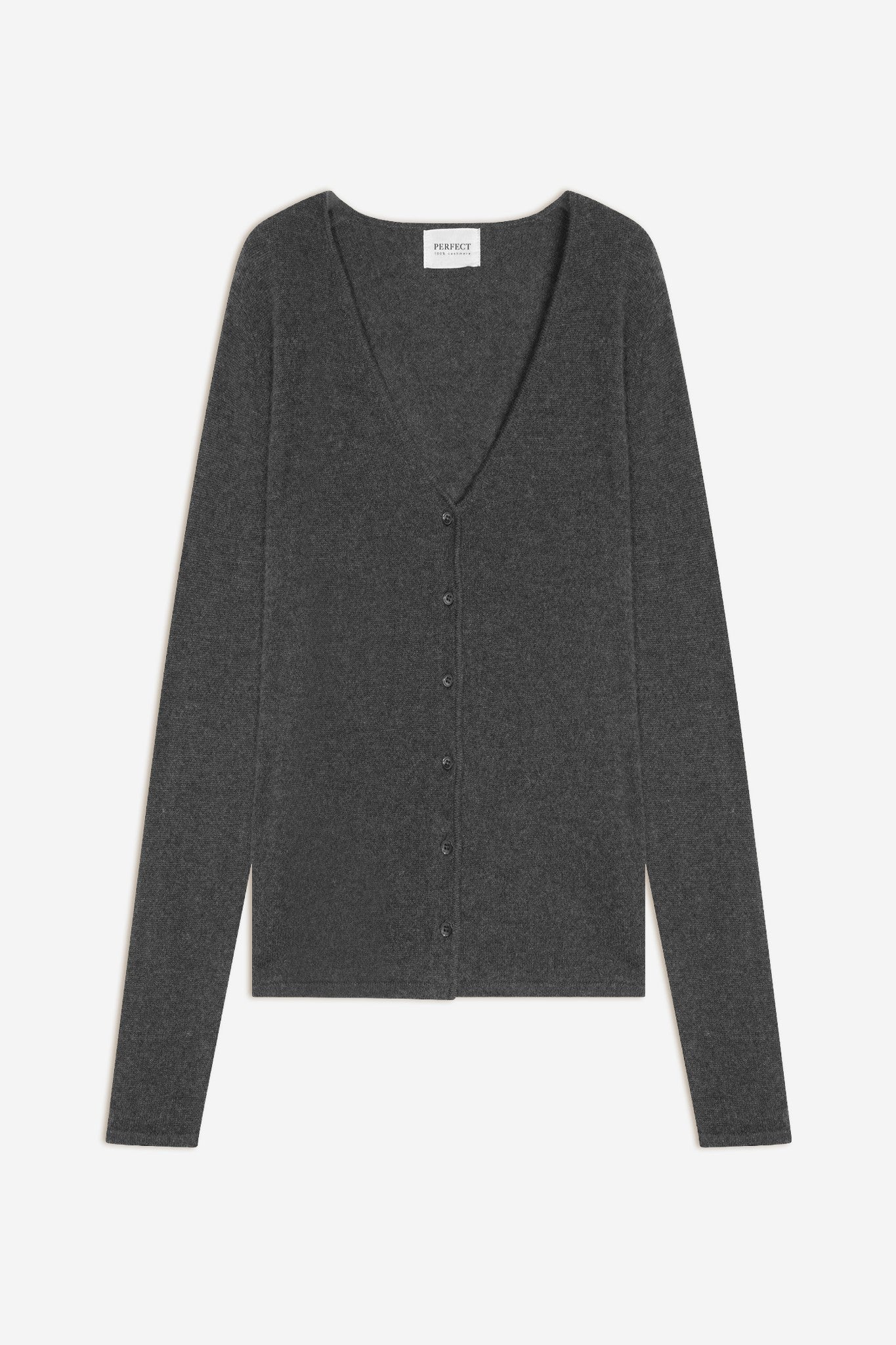 paige cardigan col v anthracite chiné 100% cachemire