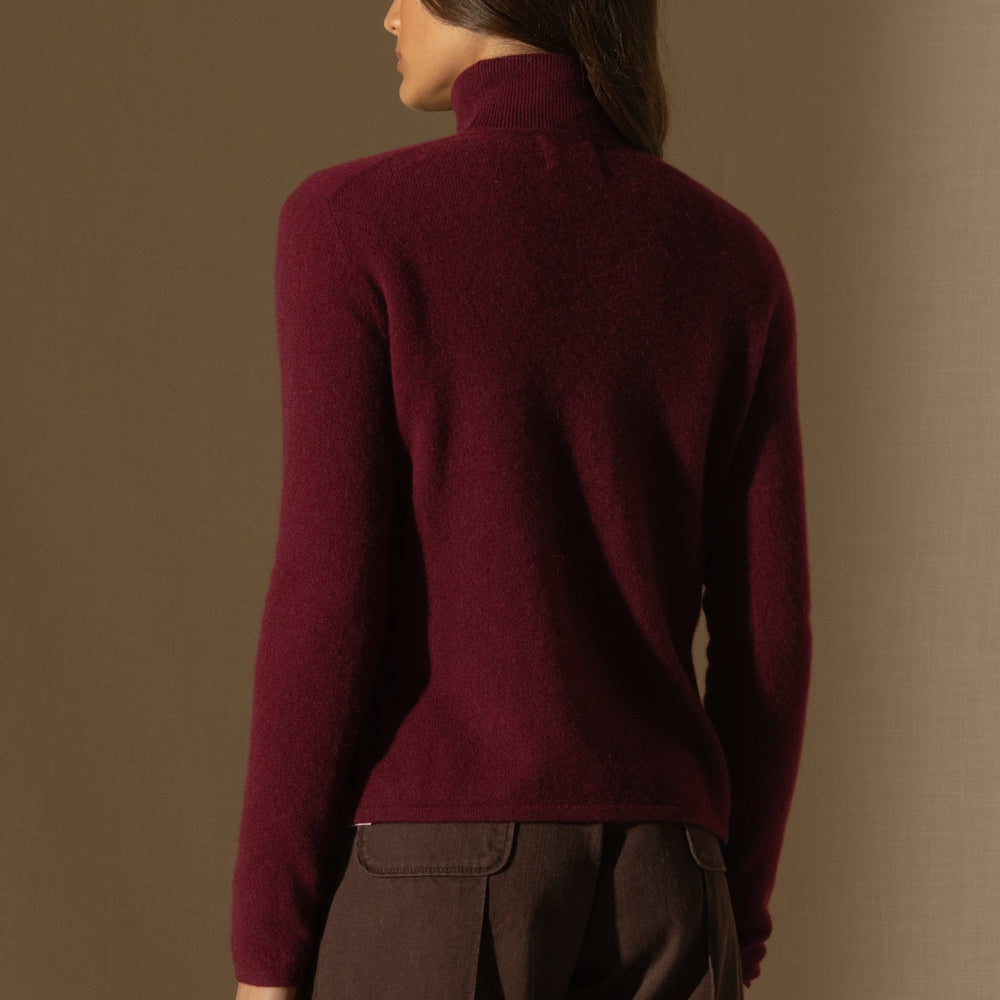 paige cardigan col v bordeaux 100% cachemire