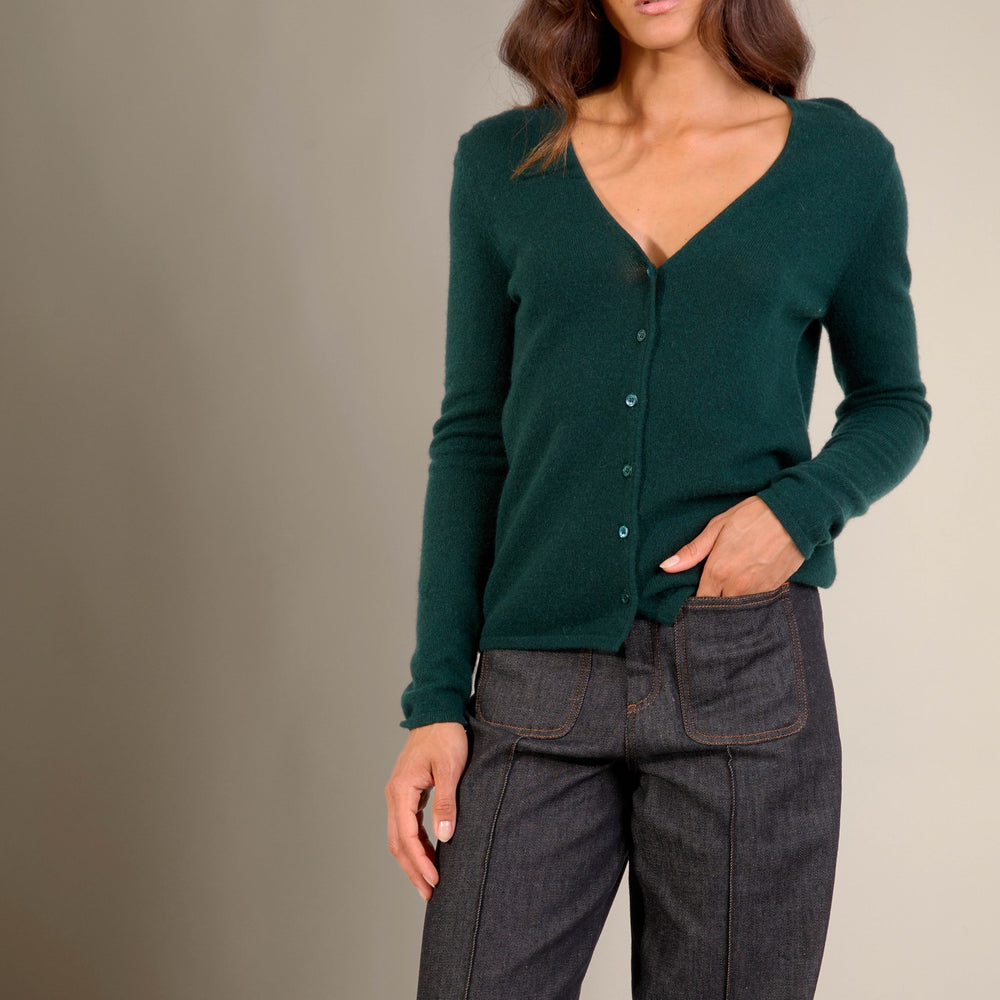paige cardigan col v cyprès 100% cachemire