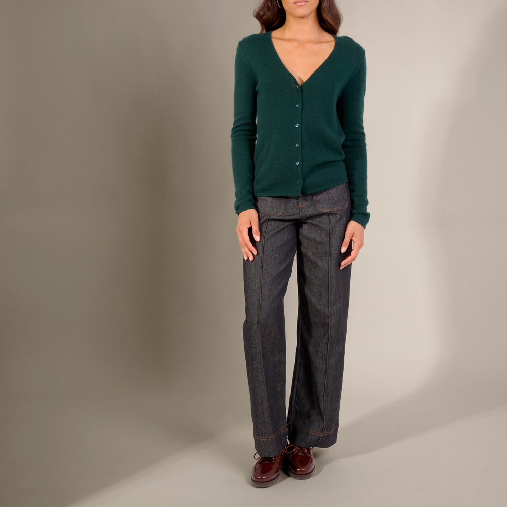 paige cardigan col v cyprès 100% cachemire