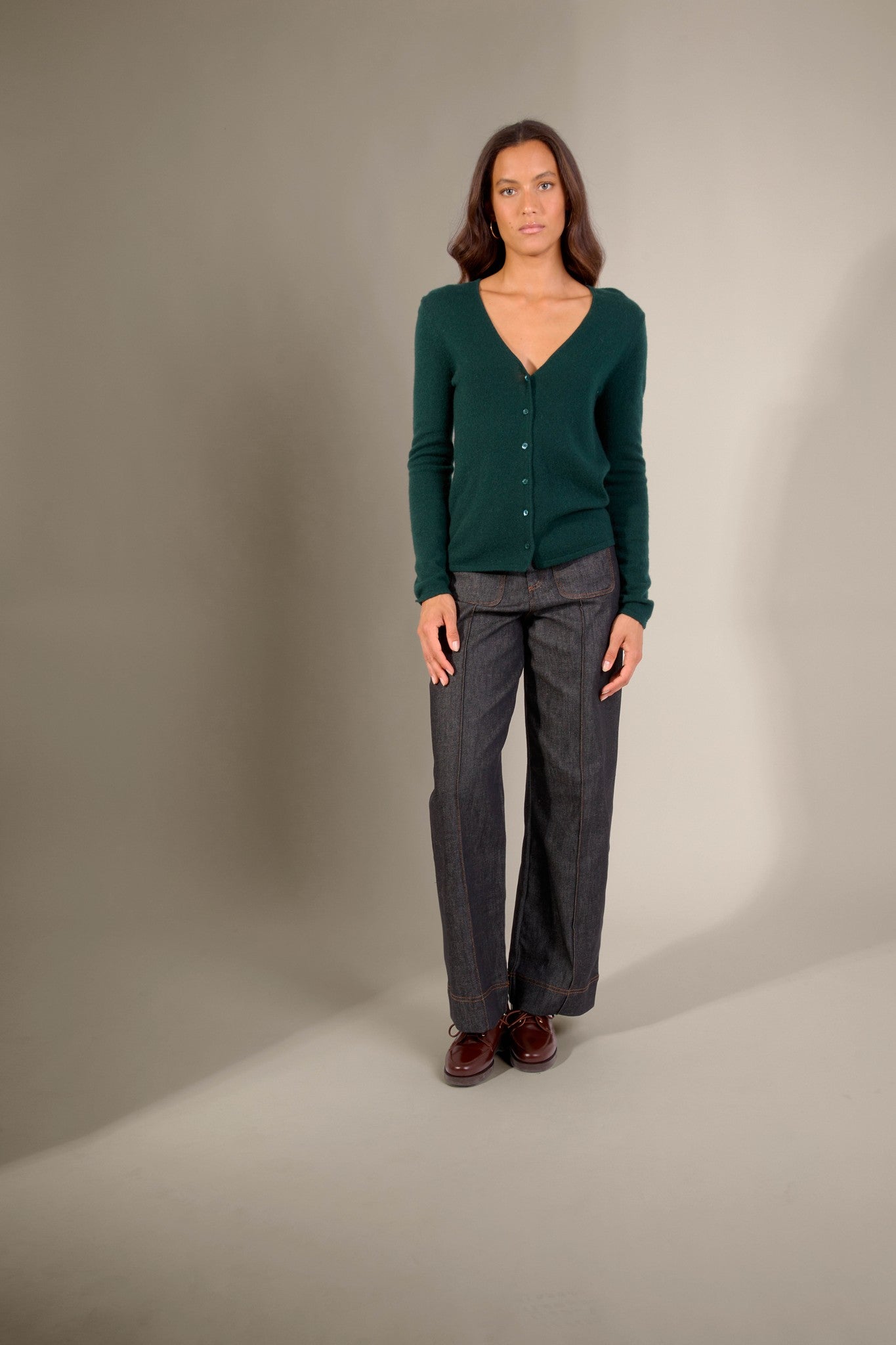 paige cardigan col v cyprès 100% cachemire