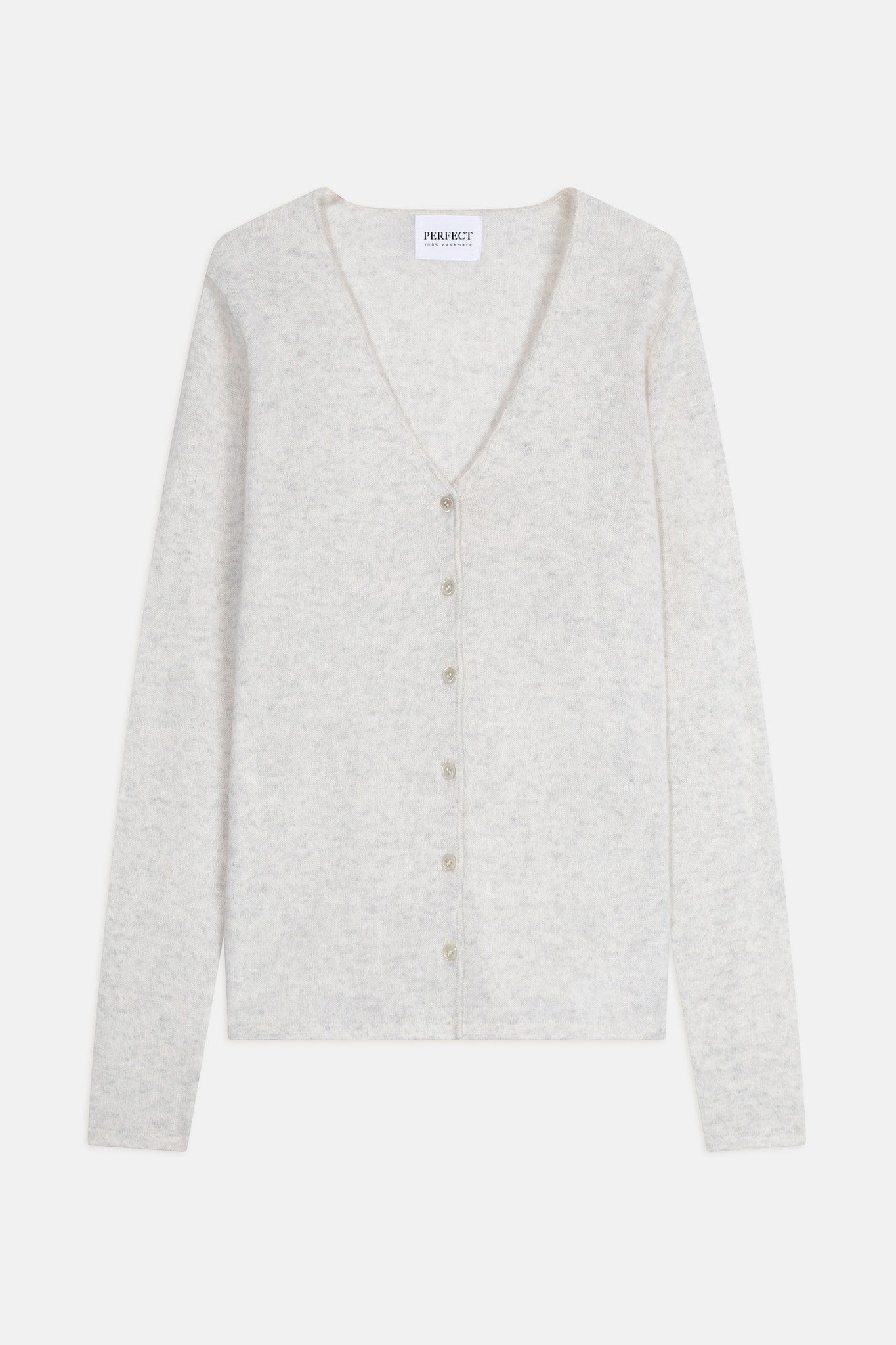 paige cardigan col v gris perle chiné 100% cachemire