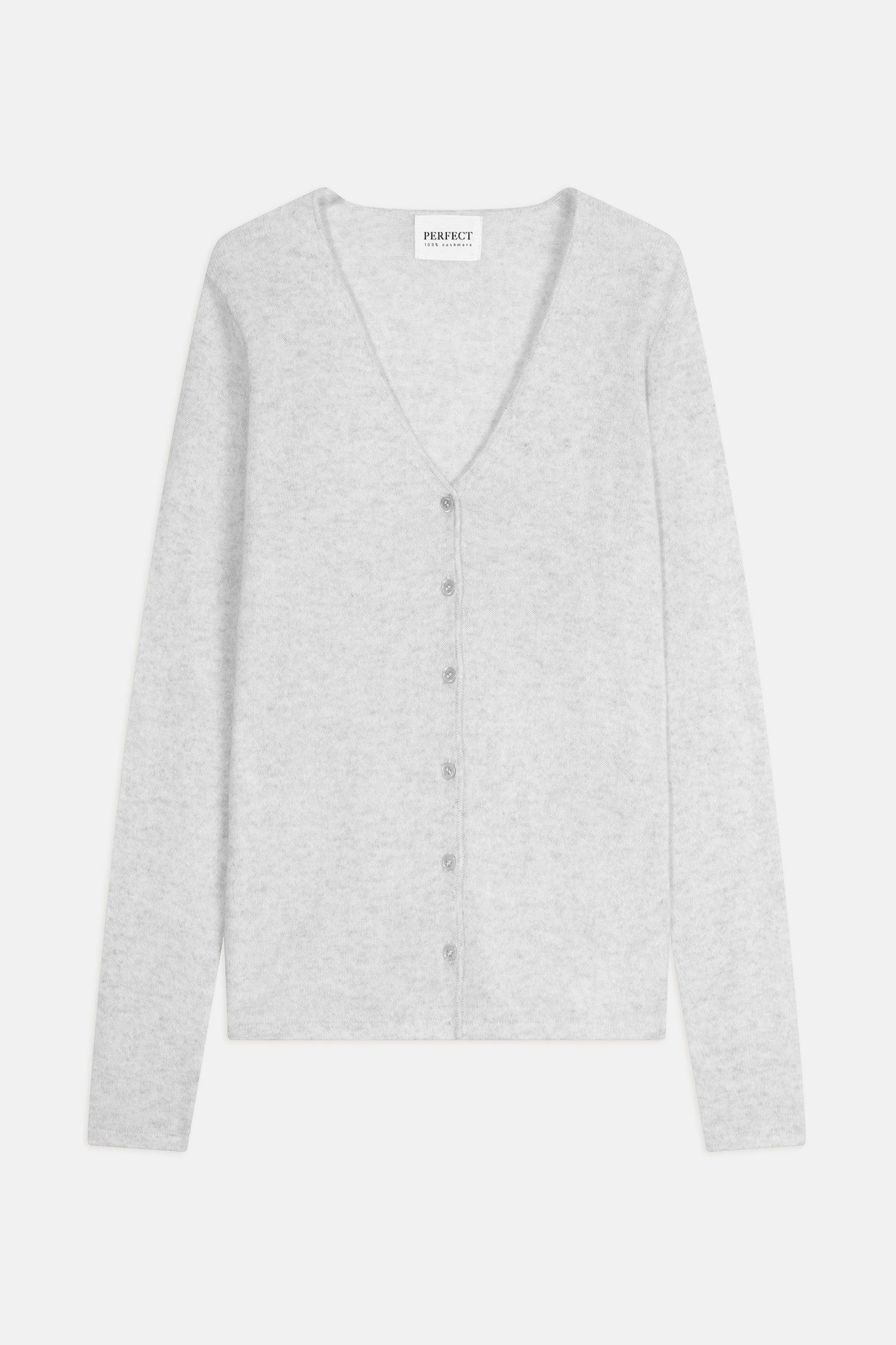 paige cardigan col v gris perle chiné 100% cachemire