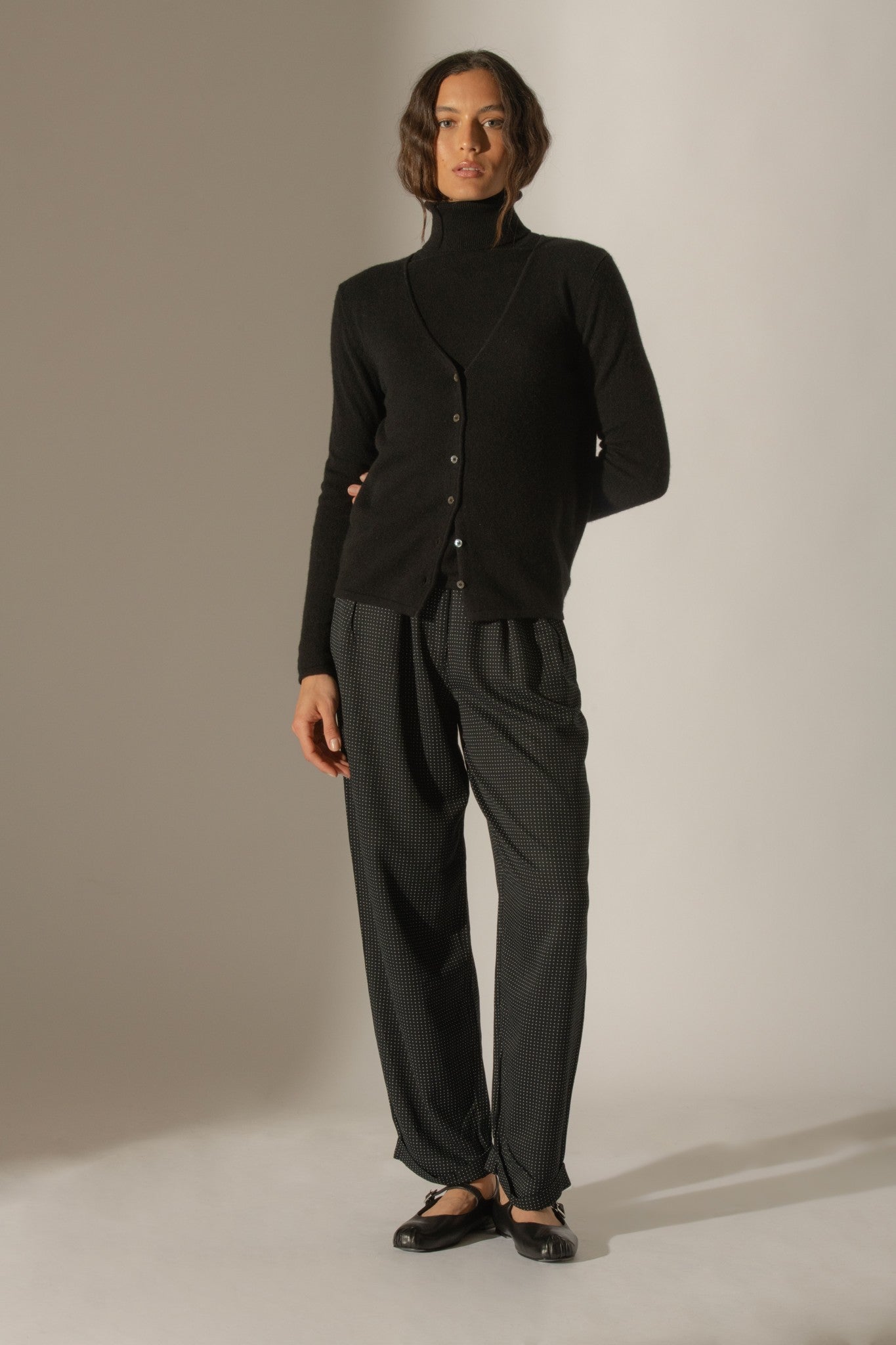 paige cardigan col v noir 100% cachemire