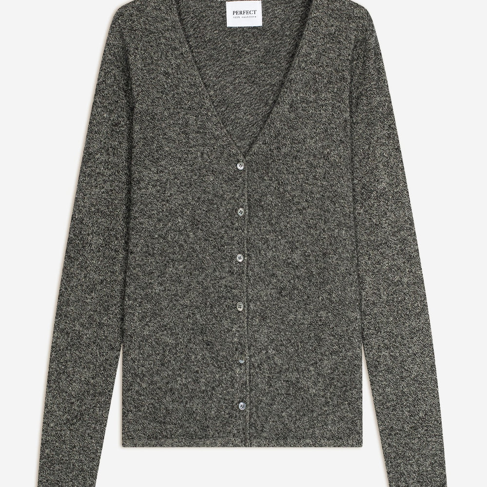 paige cardigan col v noir/blanc 100% cachemire
