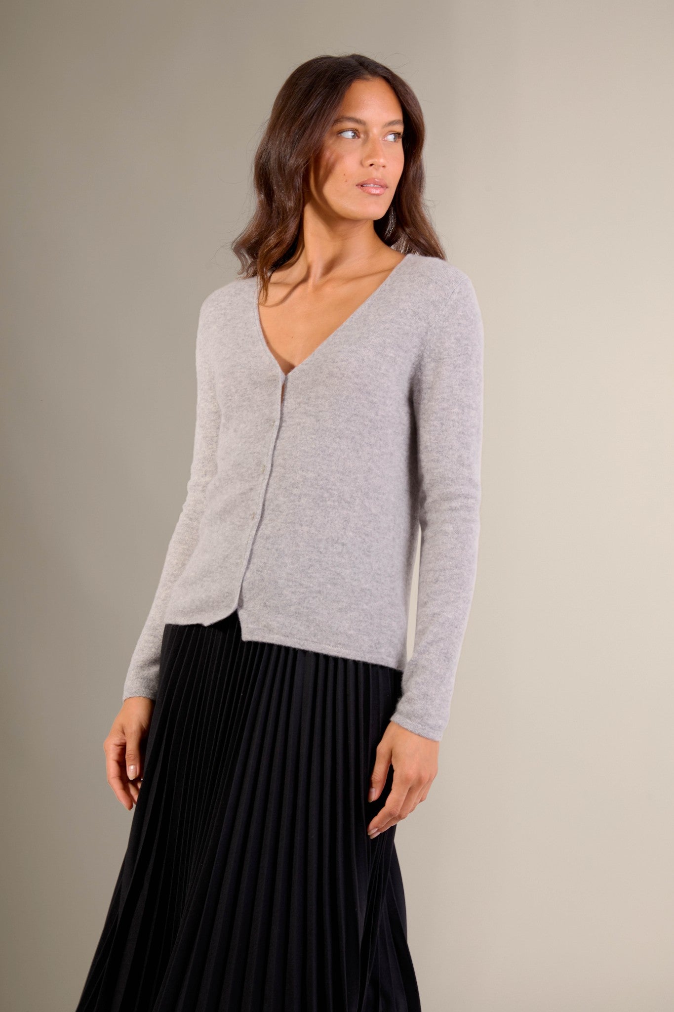 paige cardigan col v nuage chiné 100% cachemire