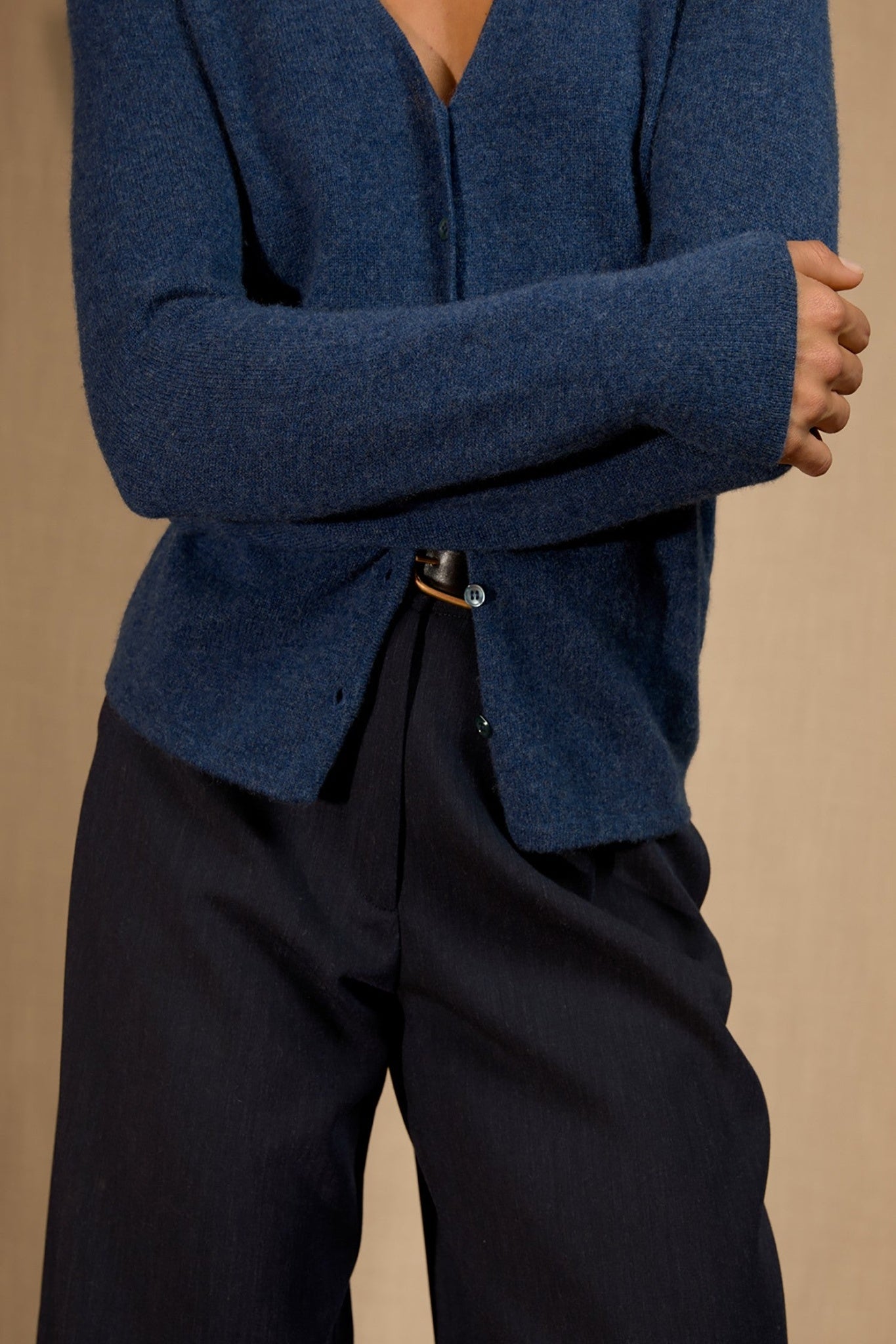 paige cardigan col v ocean chiné 100% cachemire