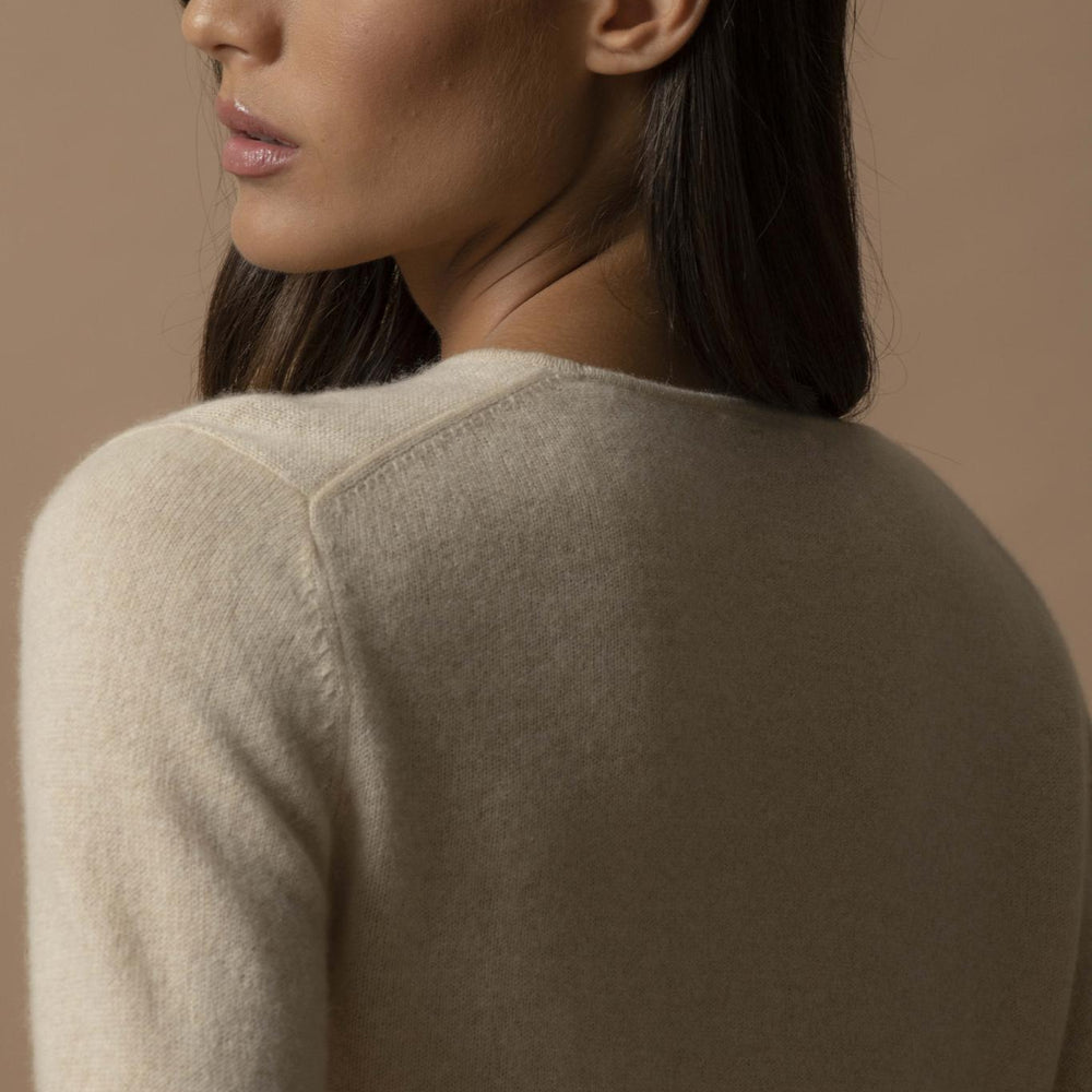 PAIGE cardigan col v sable 100% cachemire