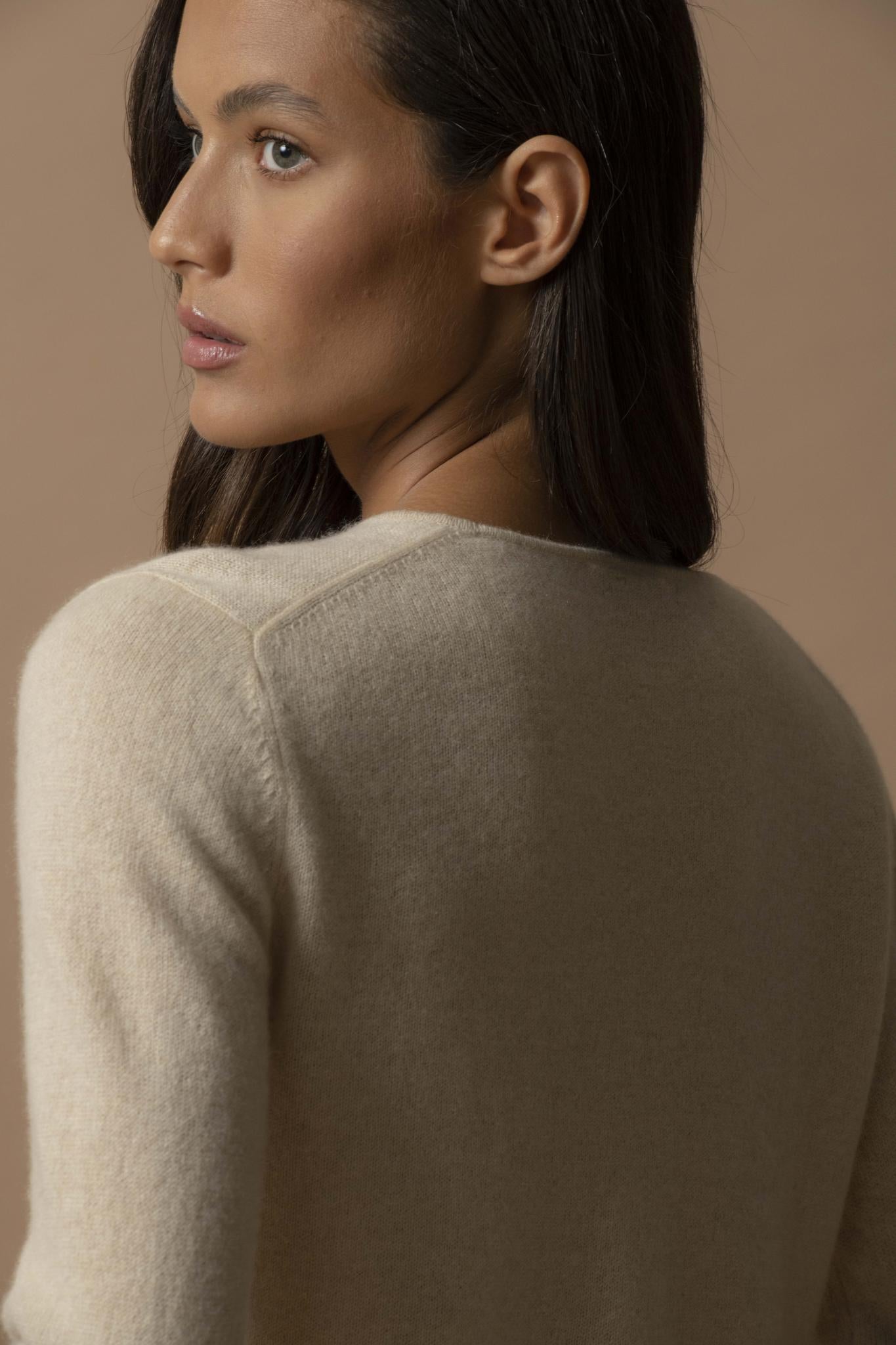 PAIGE cardigan col v sable 100% cachemire