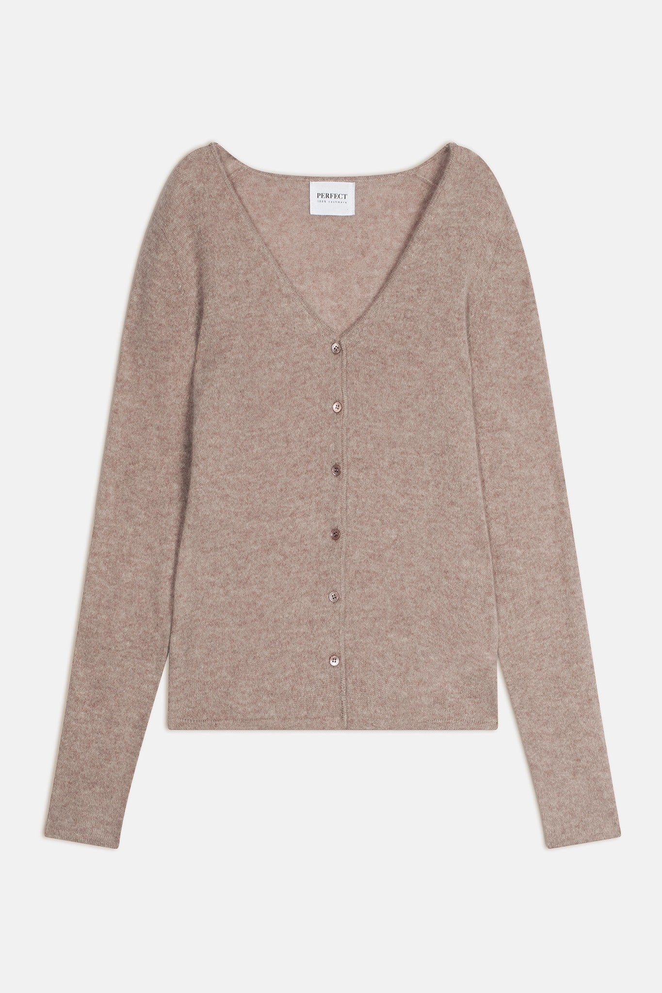 paige cardigan col v taupe clair chiné 100% cachemire