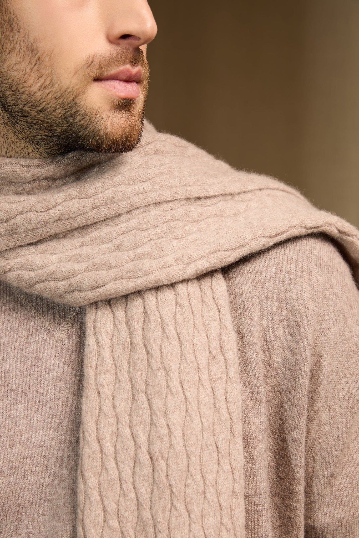 paula écharpe taupe clair chiné 100% cachemire