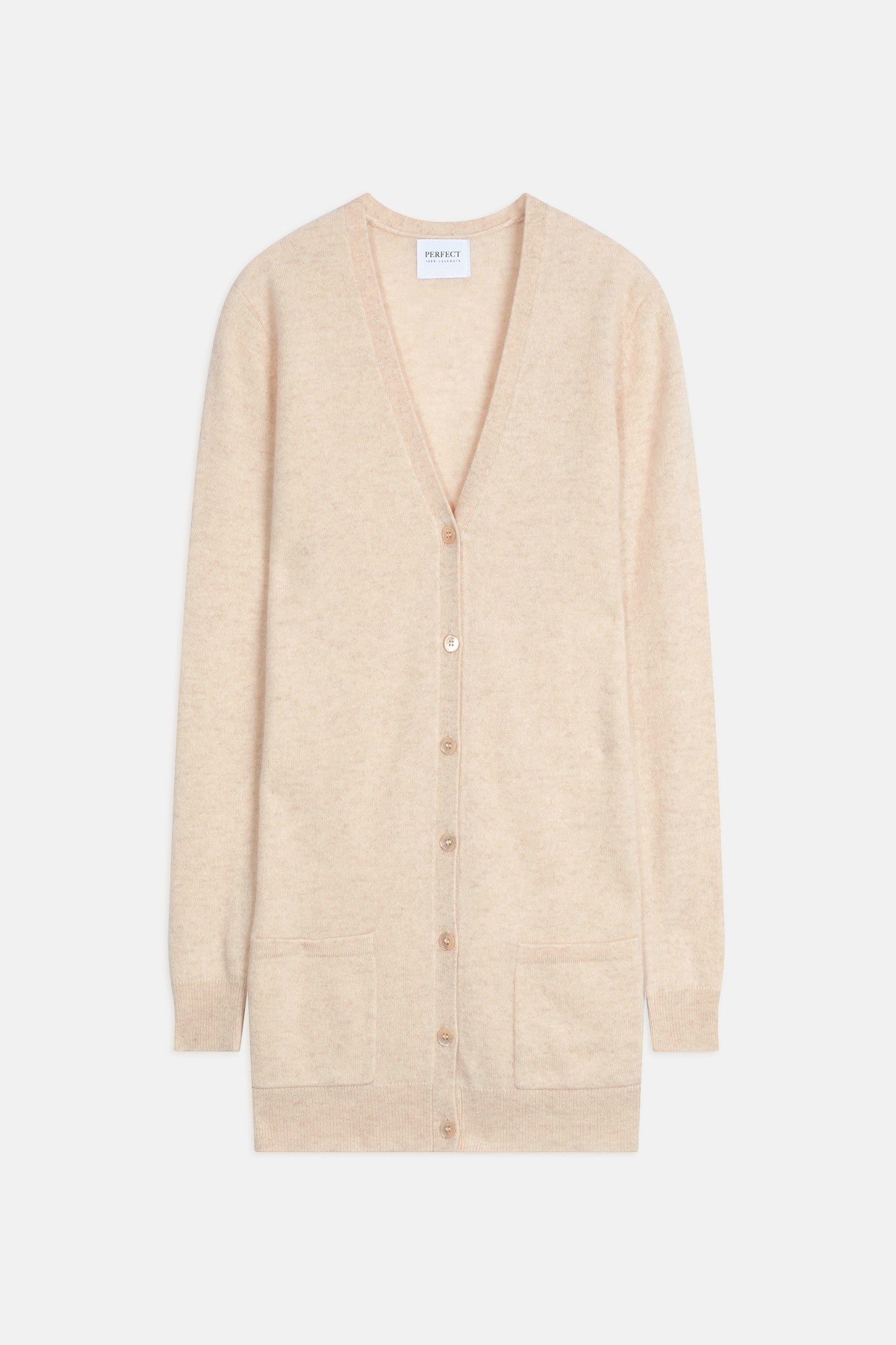 pearl cardigan col v avoine 100% cachemire