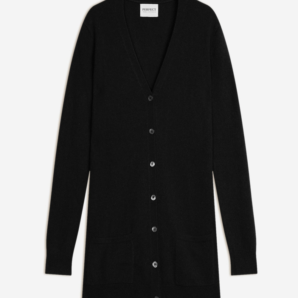 pearl cardigan col v noir 100% cachemire