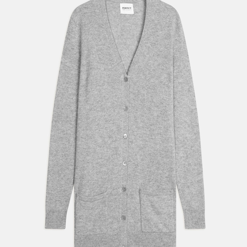 pearl cardigan col v nuage chiné 100% cachemire