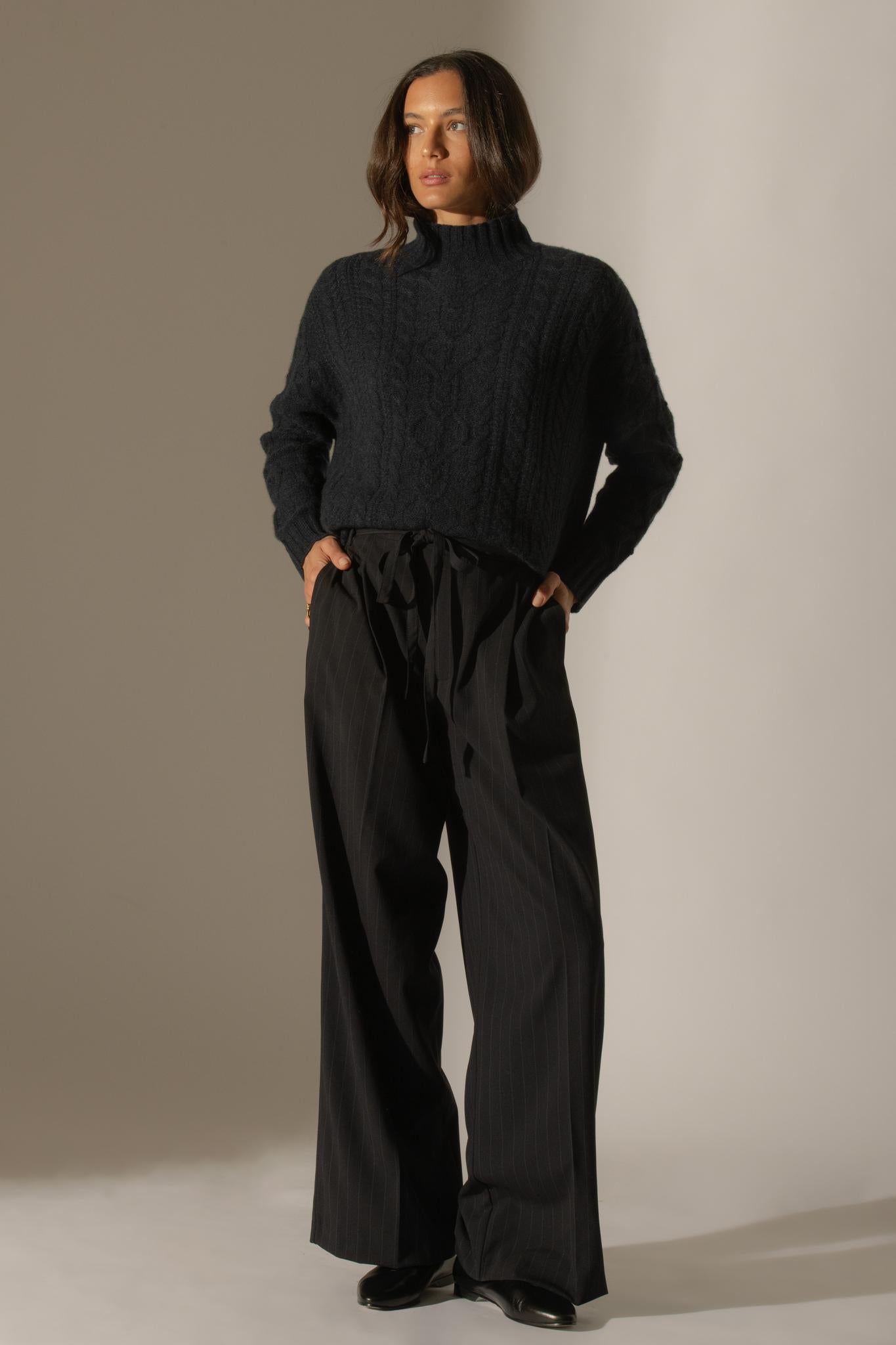 PEMALA pull col montant 6 fils caviar 100% cachemire