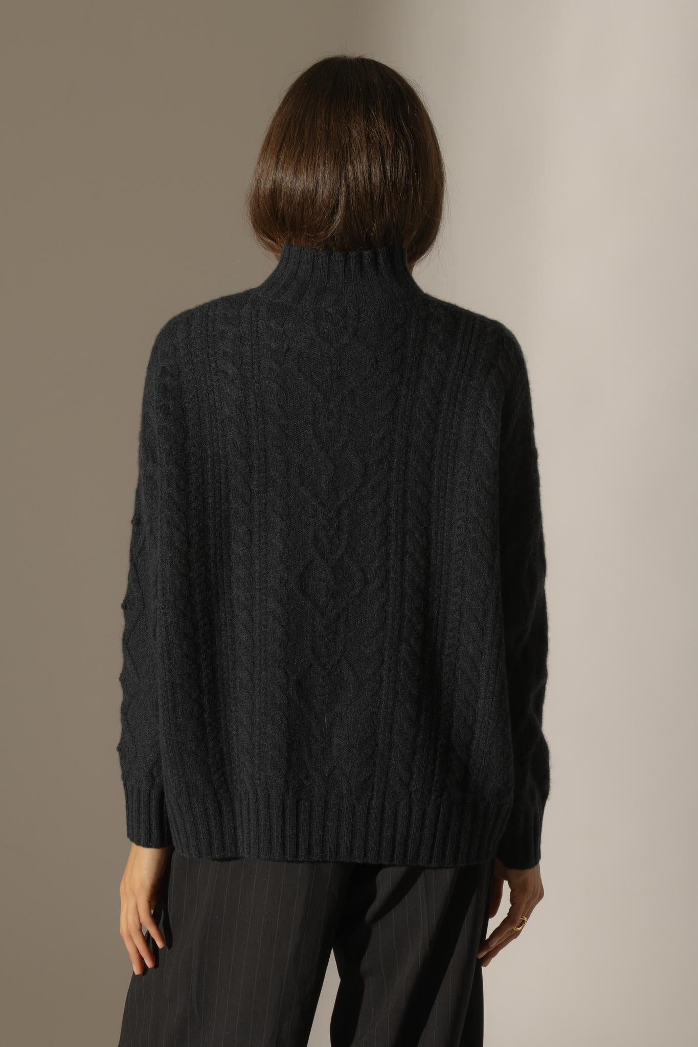 PEMALA pull col montant 6 fils caviar 100% cachemire
