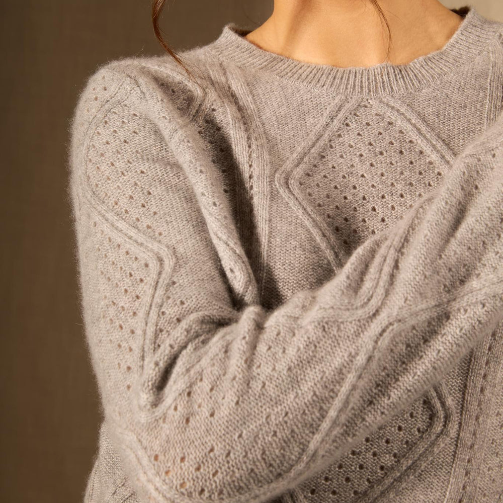 PENDEN pull col rond 4 fils nuage chiné 100% cachemire