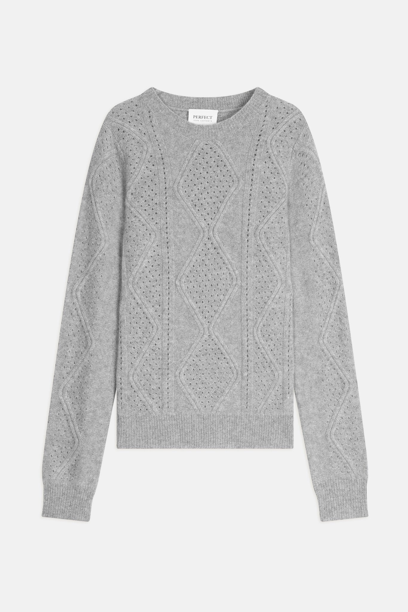 penden pull col rond 4 fils nuage chiné 100% cachemire