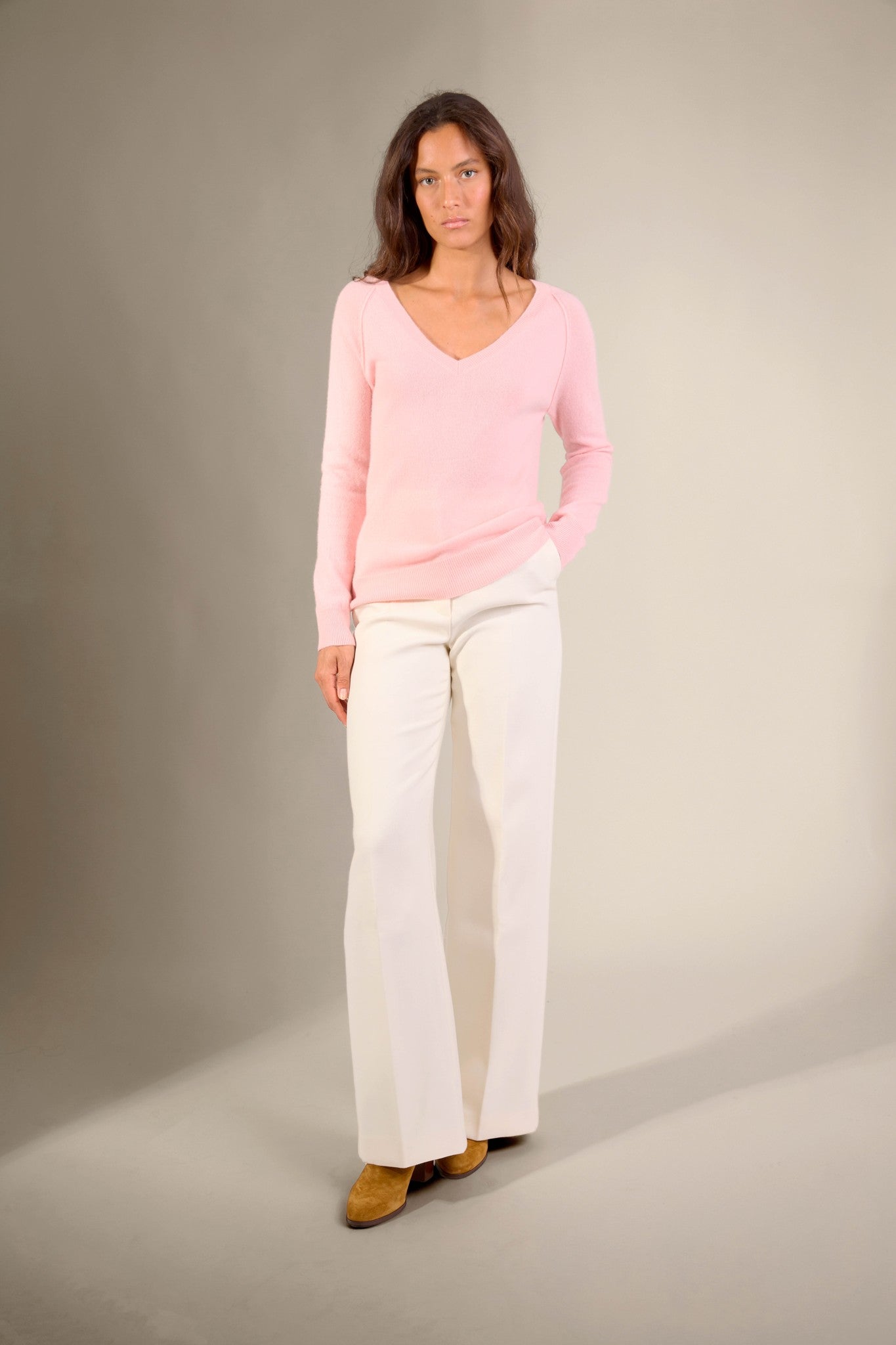 penelope pull col v ballerine 100% cachemire