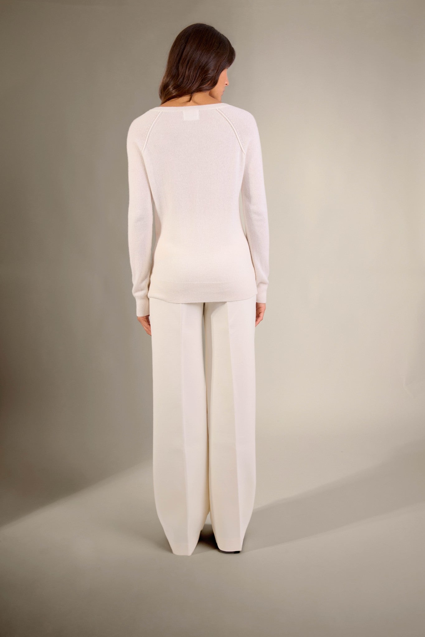 penelope pull col v ivoire 100% cachemire