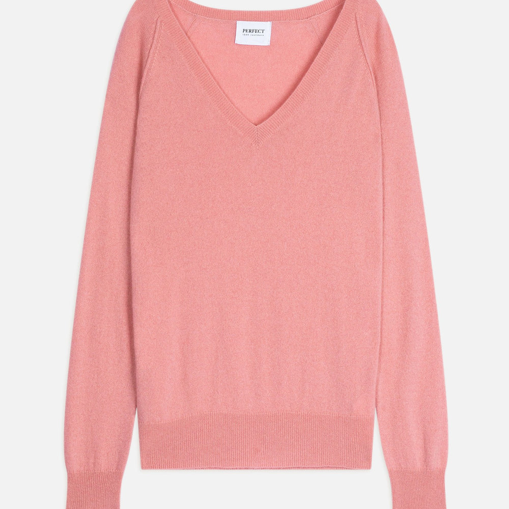 penelope pull col v jacinthe 100% cachemire