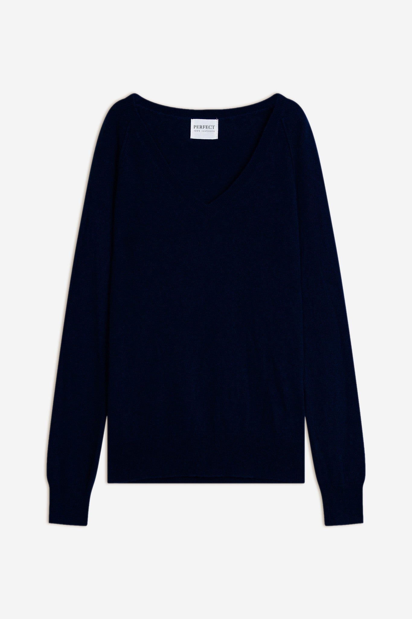 penelope pull col v navy 100% cachemire