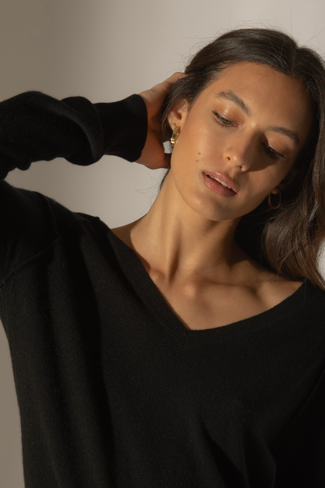 penelope pull col v noir 100% cachemire