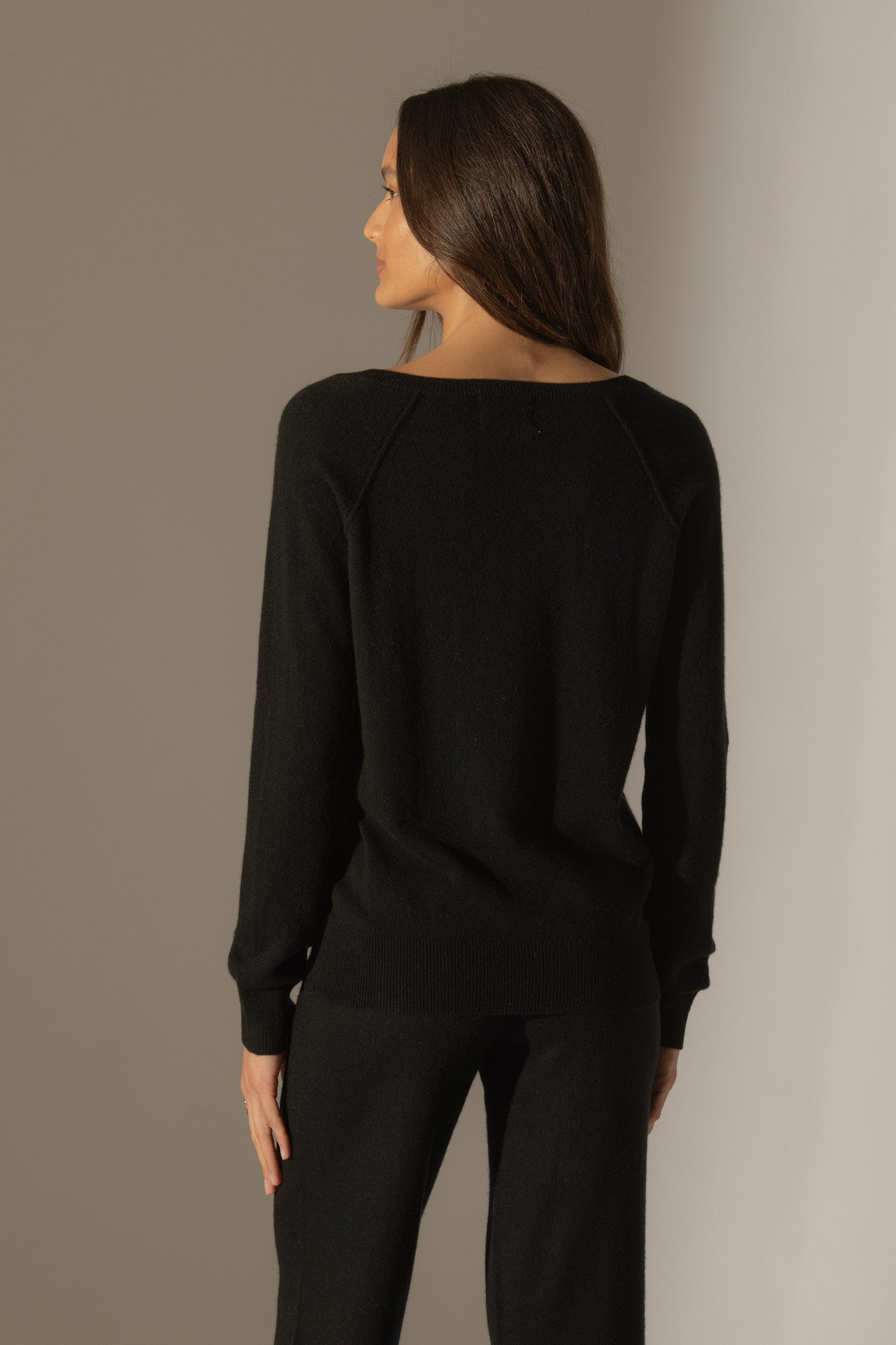 penelope pull col v noir 100% cachemire