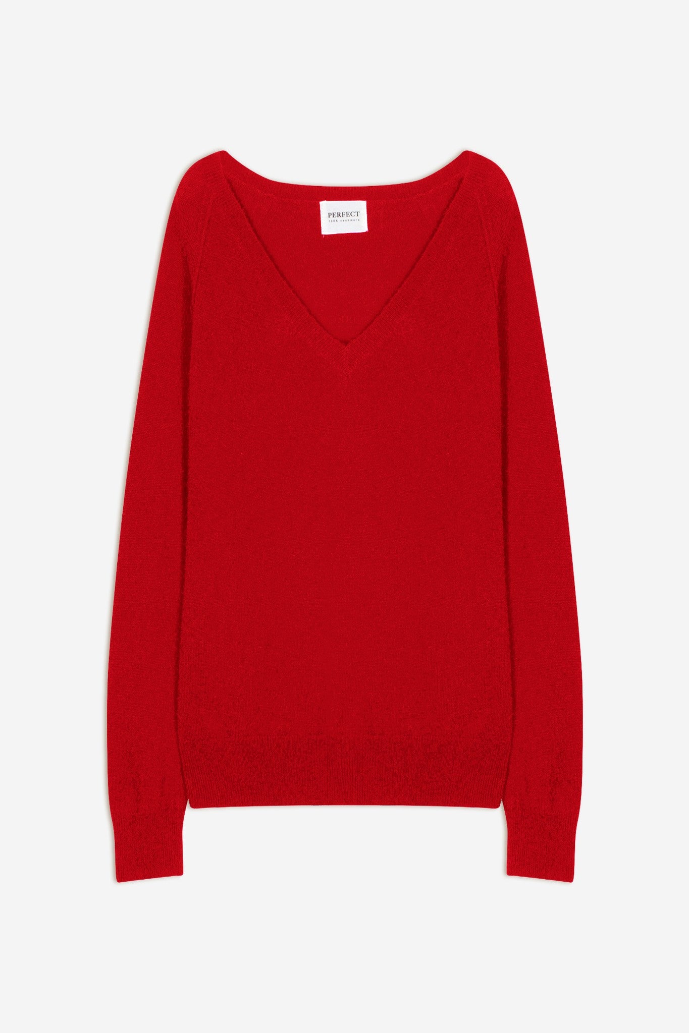 penelope pull col v rouge 100% cachemire