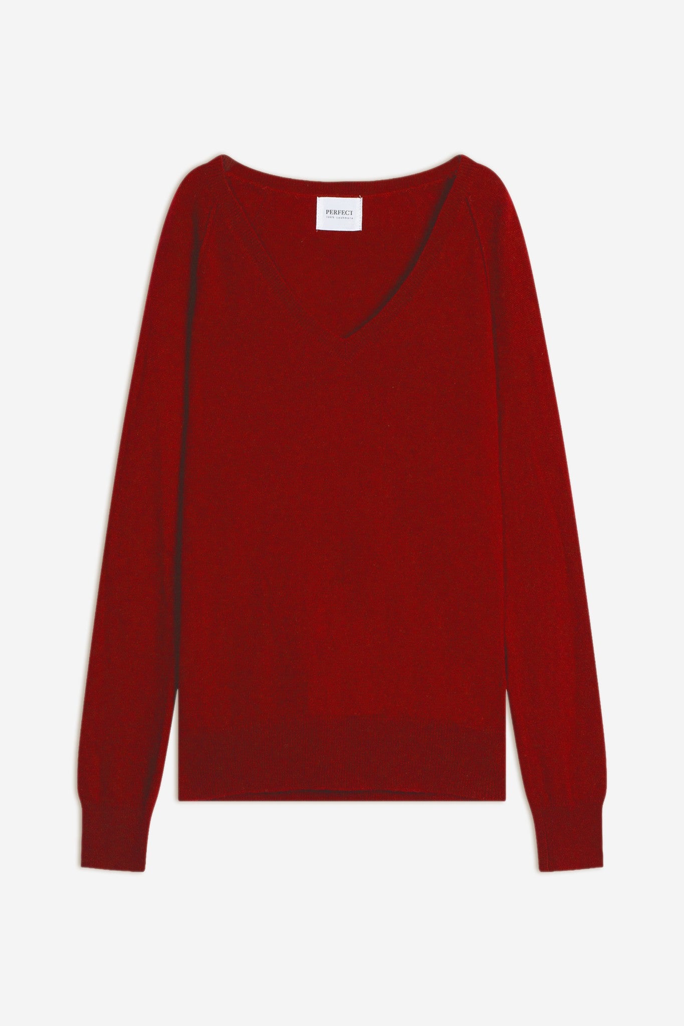 penelope pull col v rubis 100% cachemire