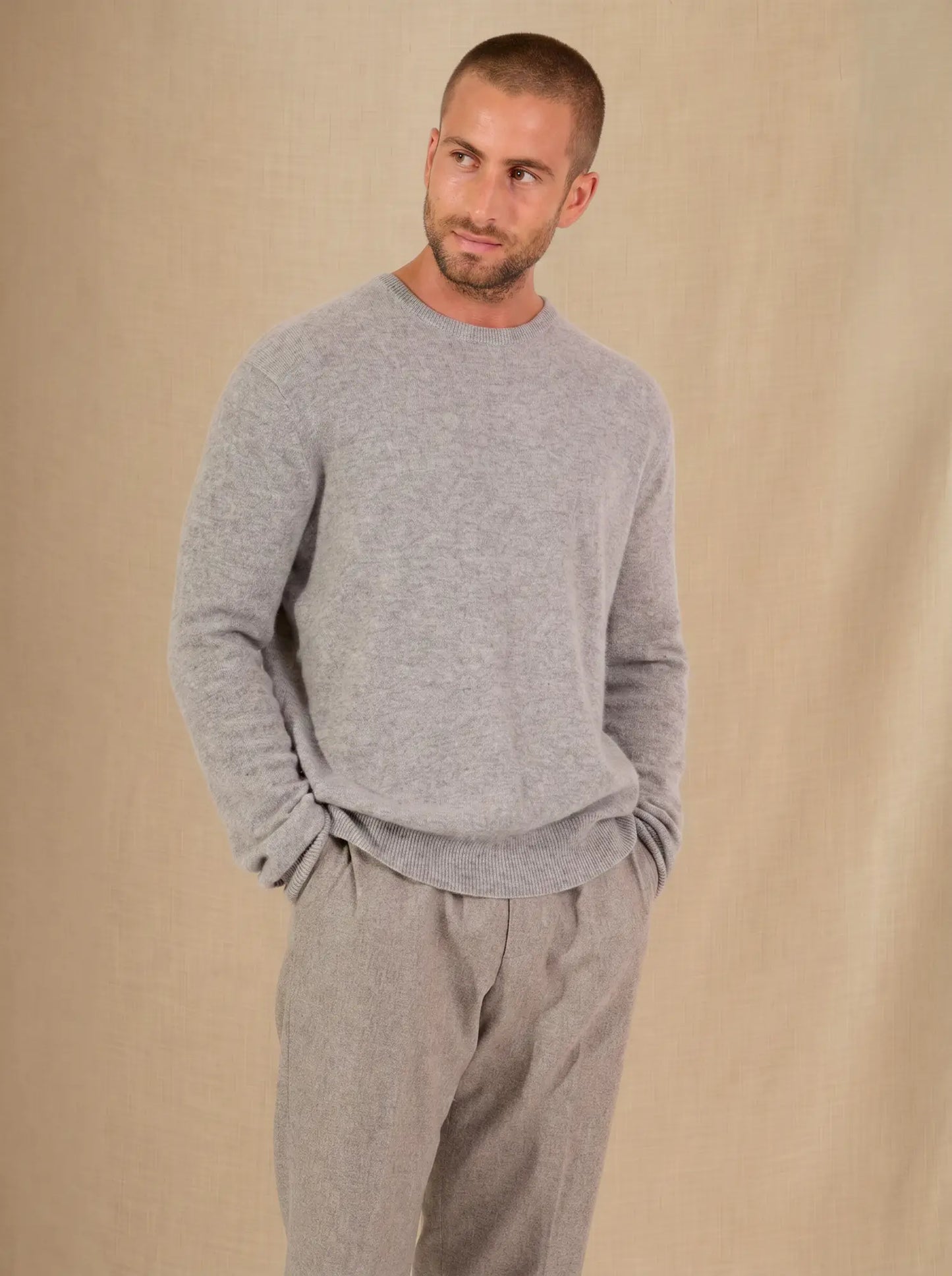 BLAKE pullover rundhalsausschnitt wolke meliert