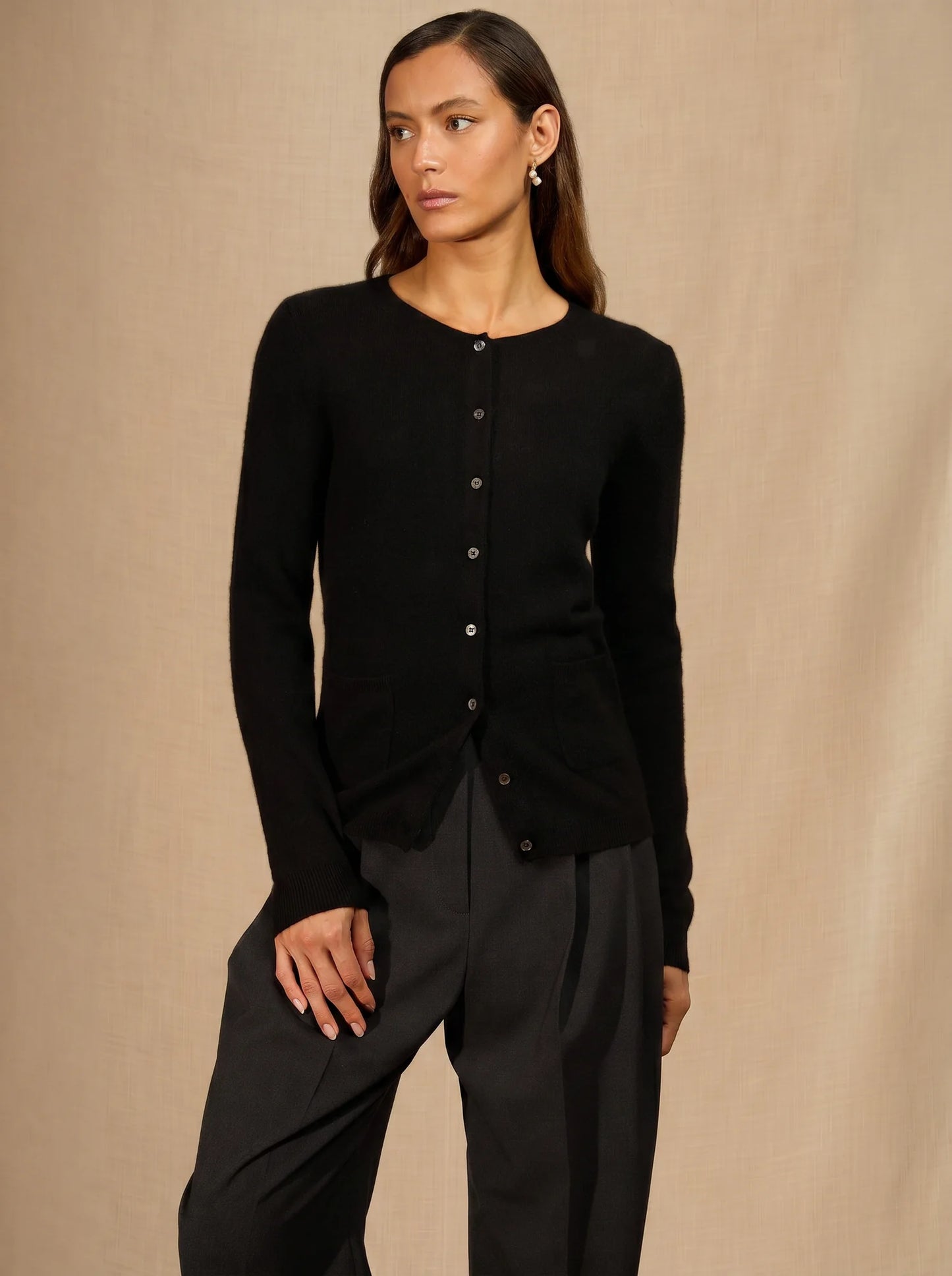 AMY cardigan crew neck black