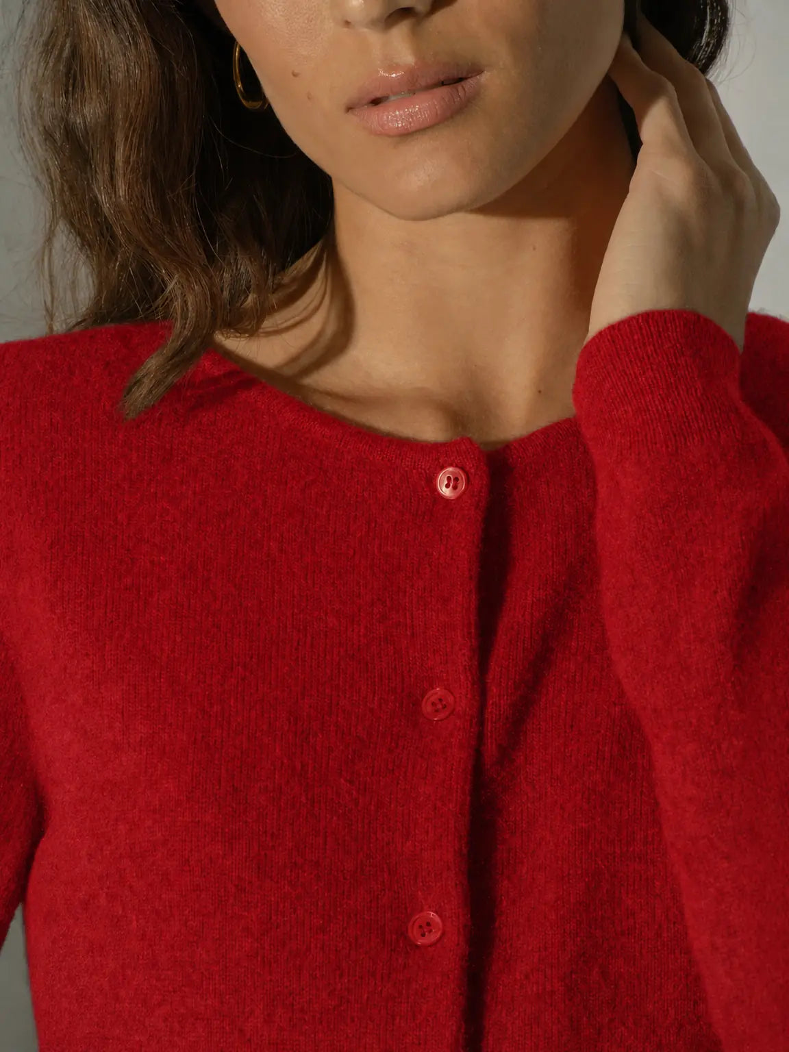 AMY cardigan crew neck red