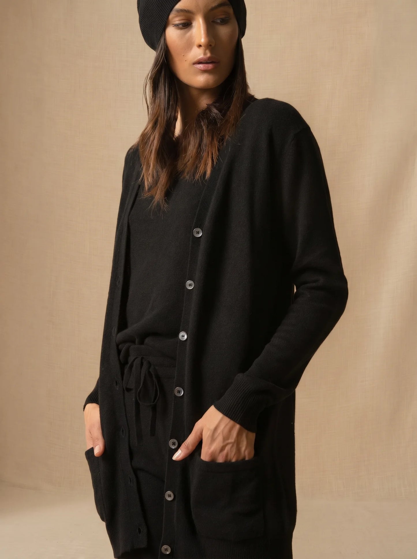 PEARL strickjacke v-ausschnitt schwarz