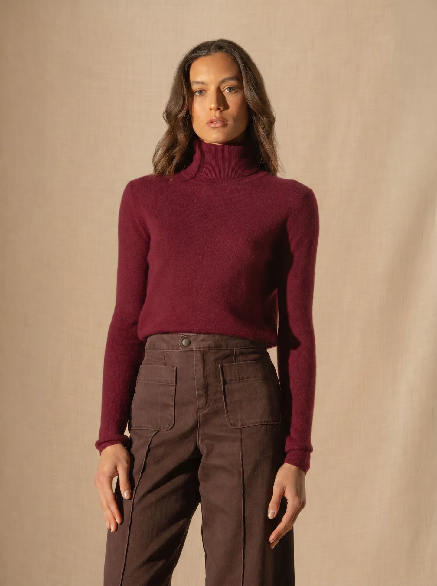 ASHLEY sweater turtleneck burgundy