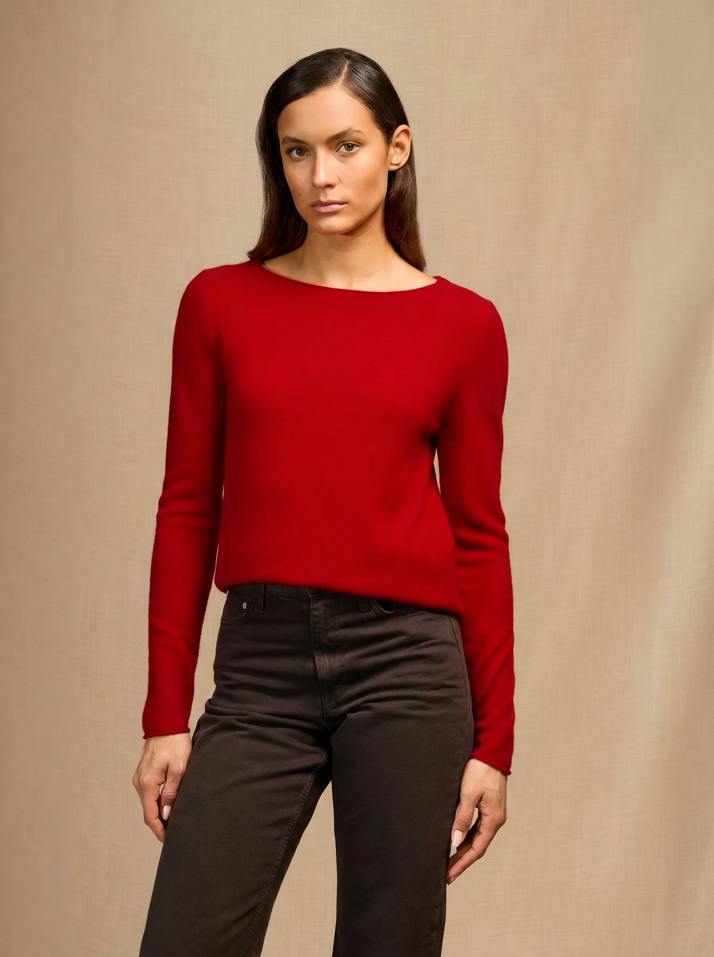 MEGAN pullover u-boot-ausschnitt rot