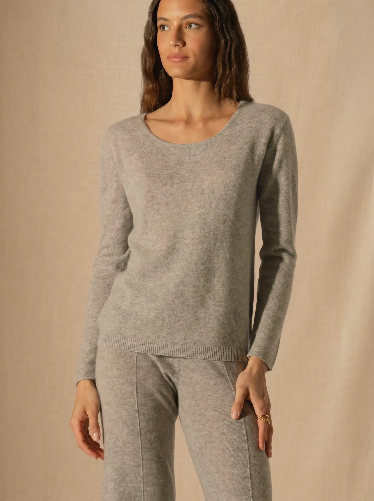 LINDSAY pullover rundhalsausschnitt wolke meliert