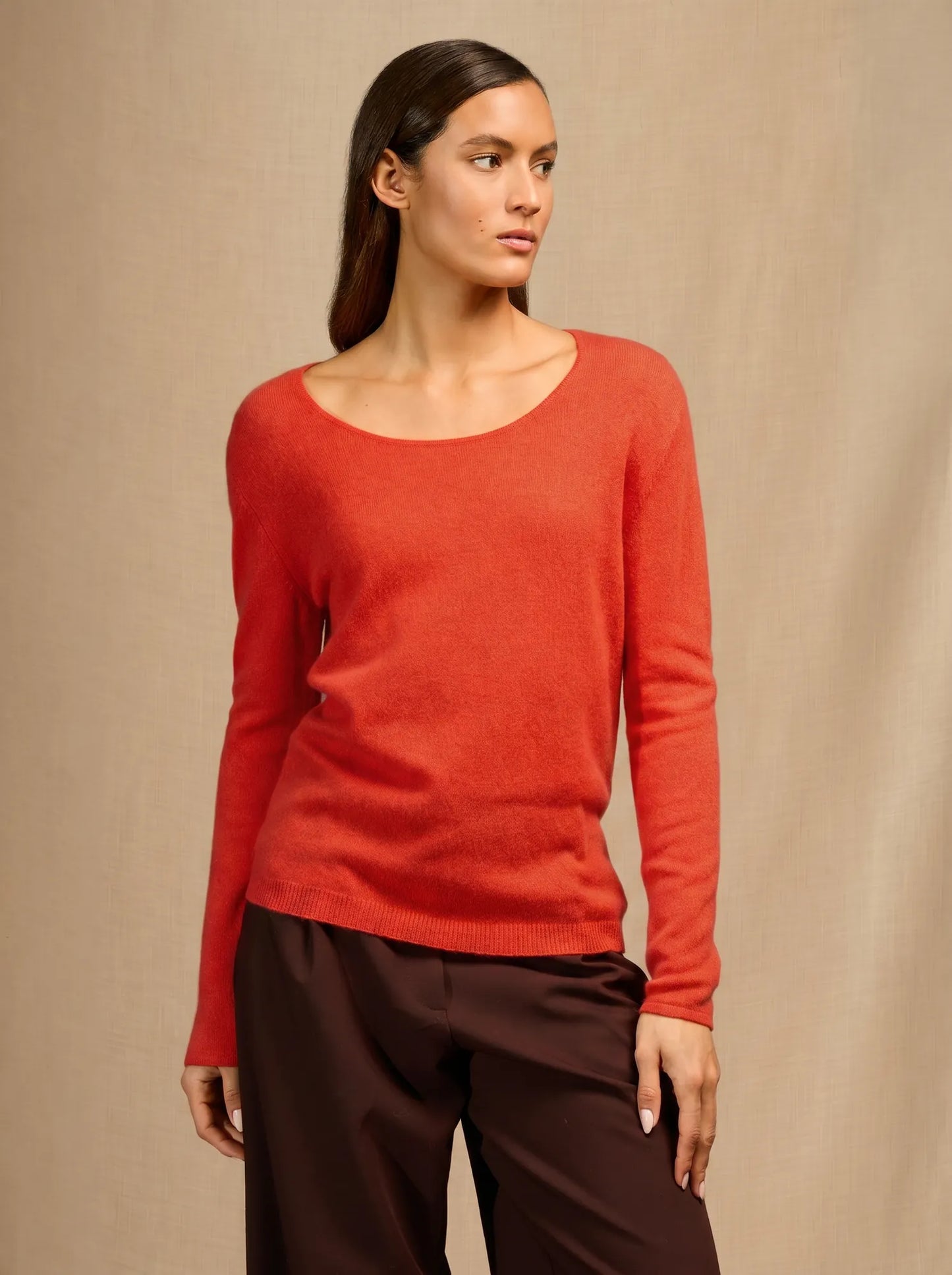 LINDSAY pullover rundhalsausschnitt orange