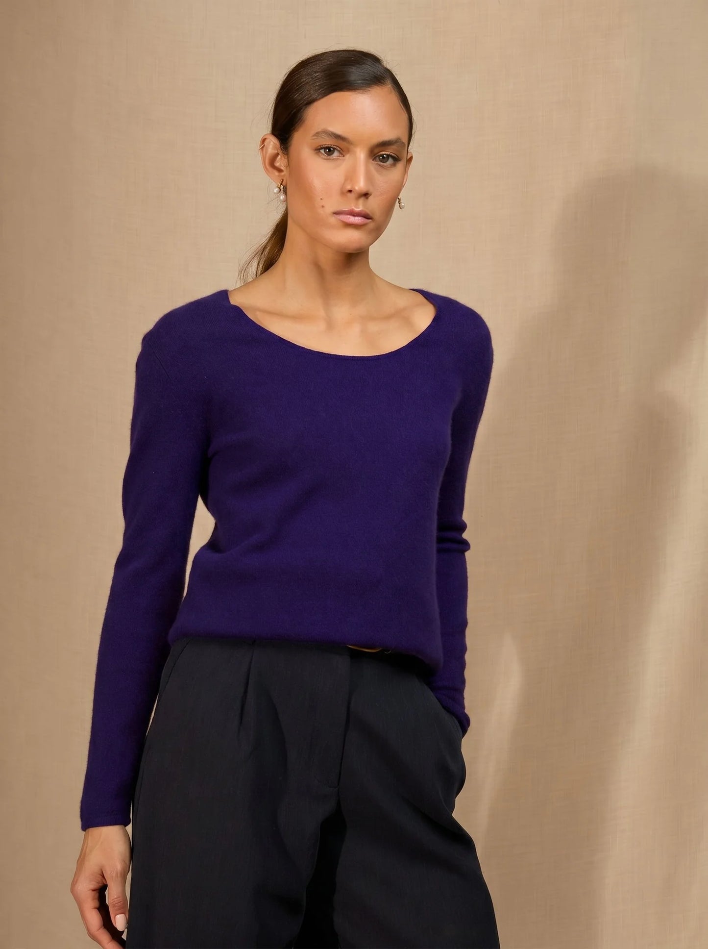 LINDSAY sweater crew neck purple