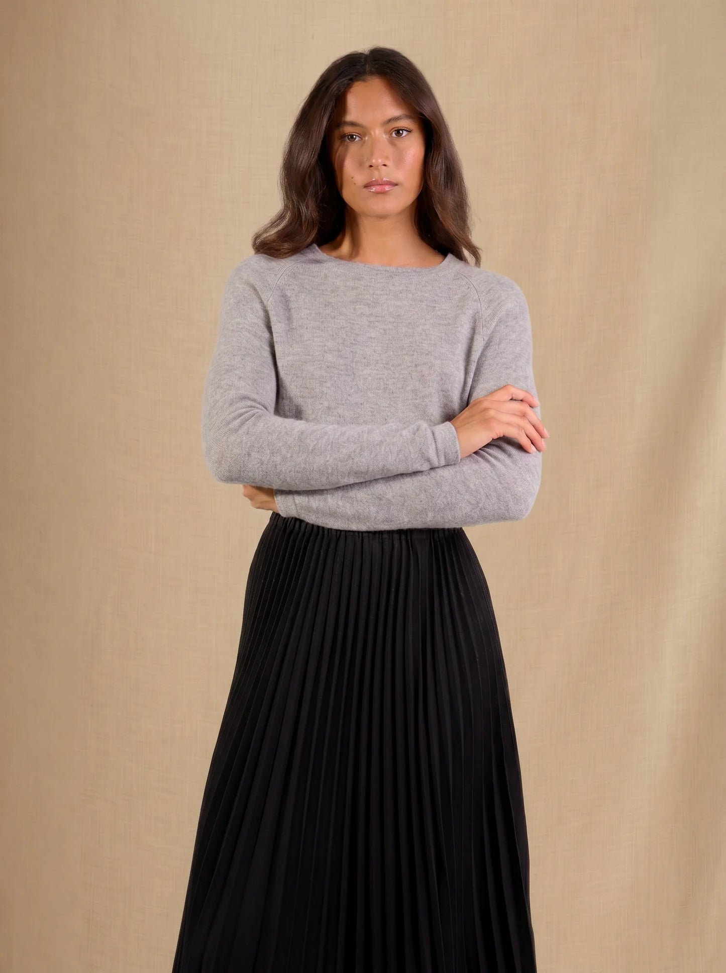 WHITNEY sweater crew neck heather cloud