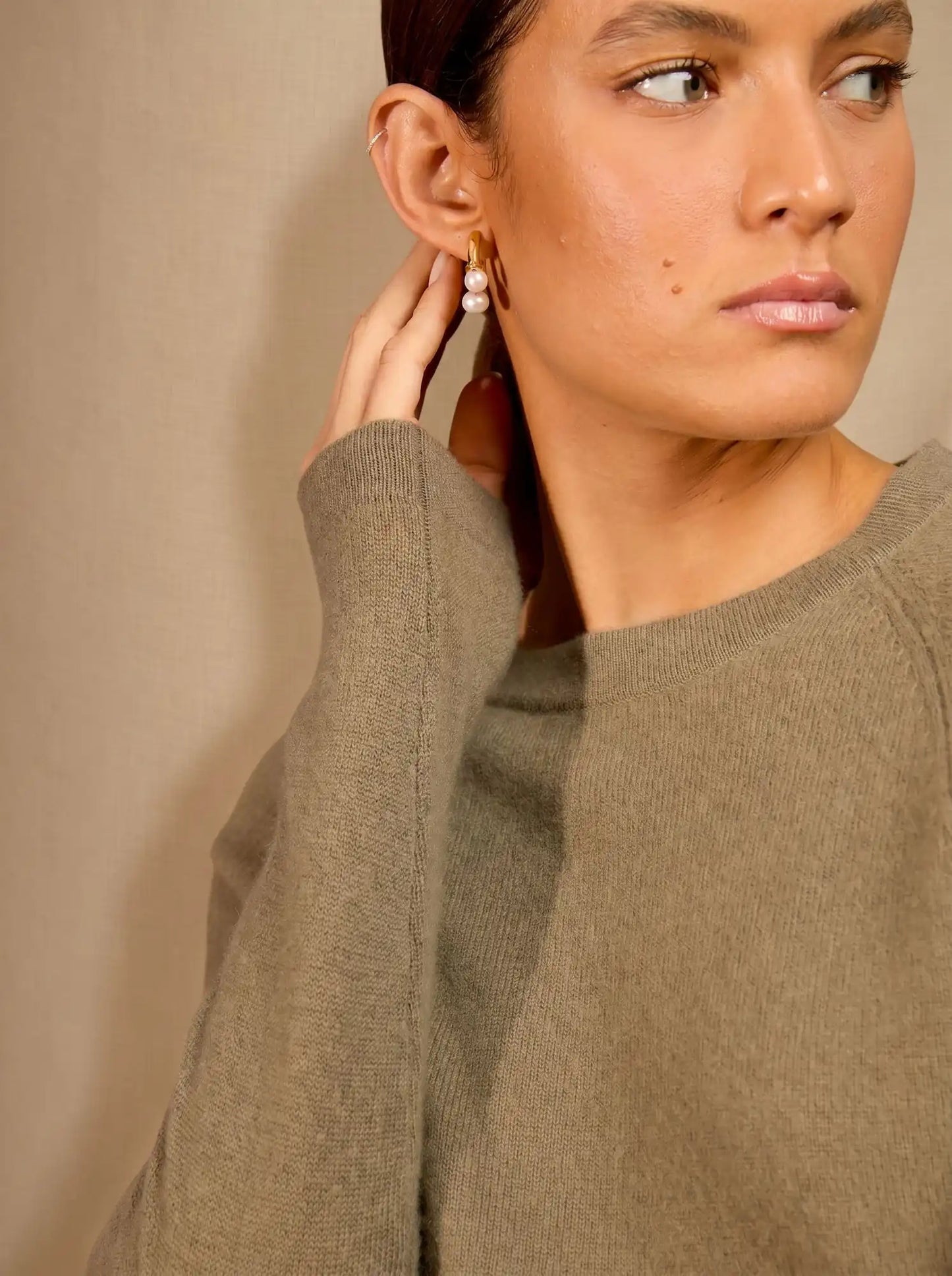 WHITNEY sweater crew neck army green